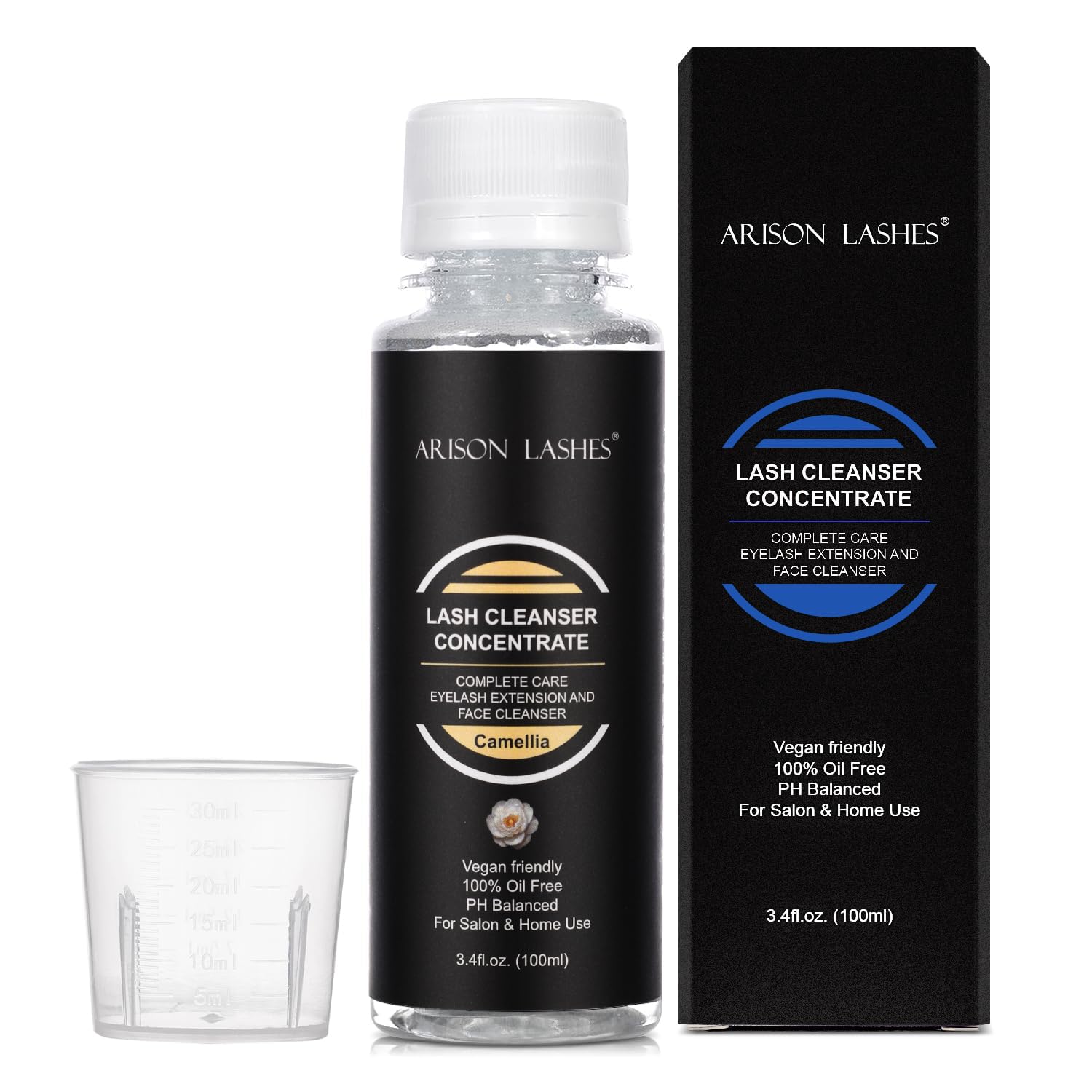 ARISON LASHES Eyelash Cleanser Concentrate 100ml – Camellia Gentle Foaming Lash Shampoo