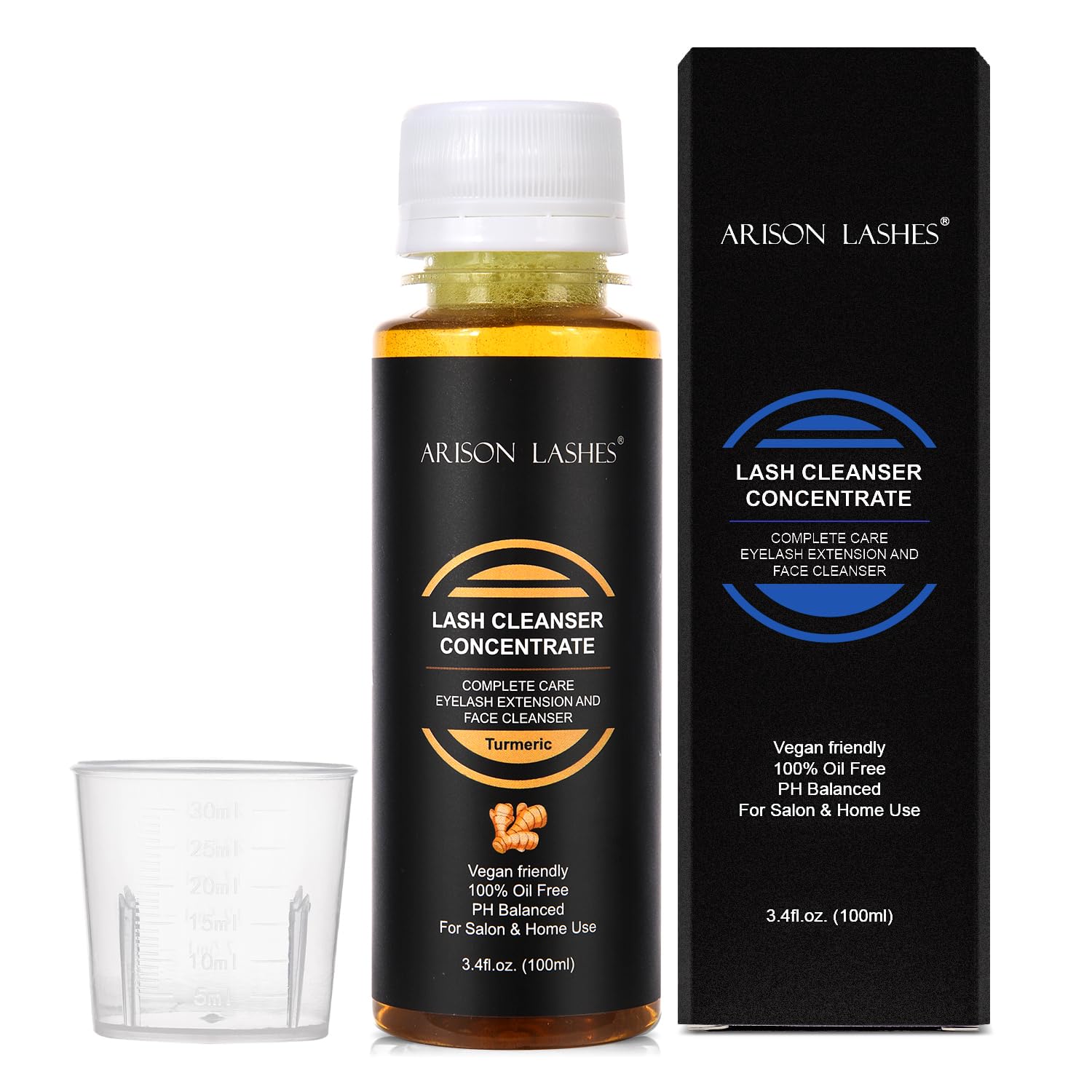 ARISON LASHES Turmeric Shampoo Concentrate 100ml – Lash Extensions Care, Dilute to Create 20x60ml Bottles