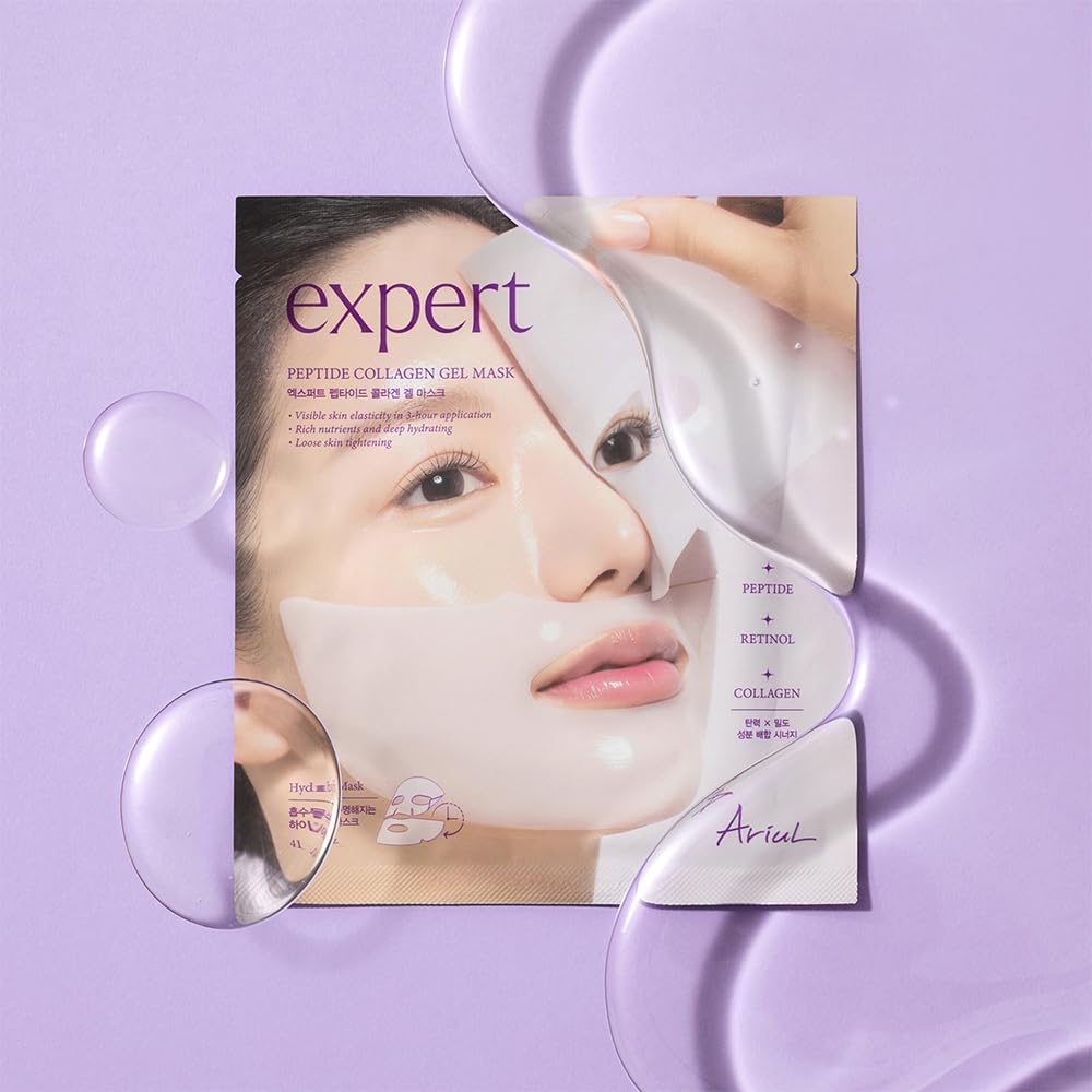 Ariul Expert Peptide Collagen Gel Mask – 4-Pack Hydrating Hydrogel Face Masks (41ml Each)