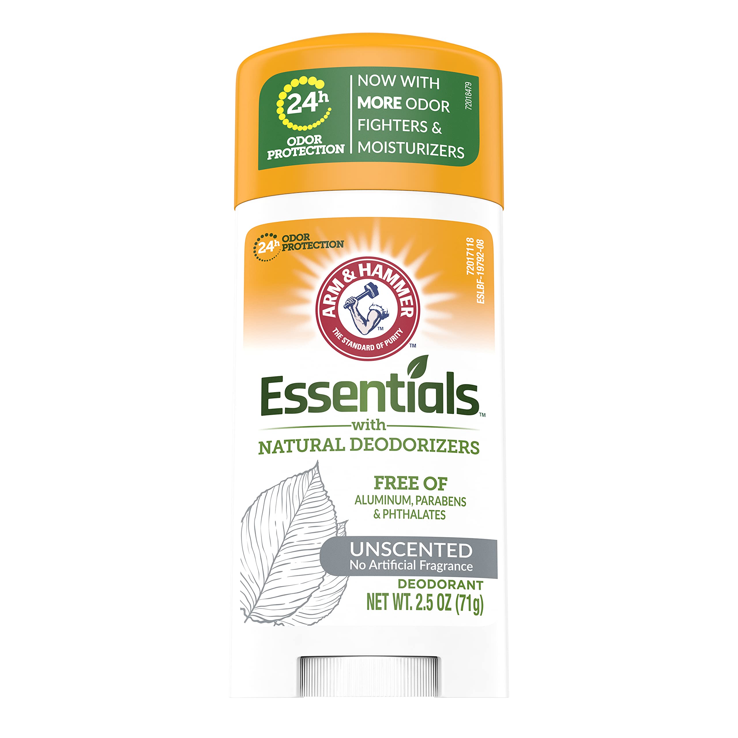 Arm & Hammer Essentials Natural Deodorant Unscented 2.50 oz (Pack of 8)