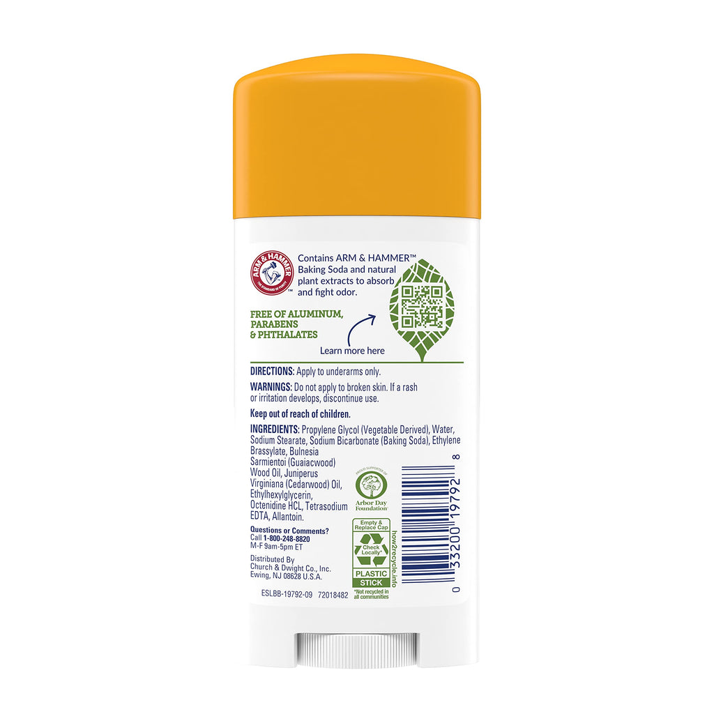 Arm & Hammer Essentials Natural Deodorant Unscented 2.50 oz (Pack of 8)