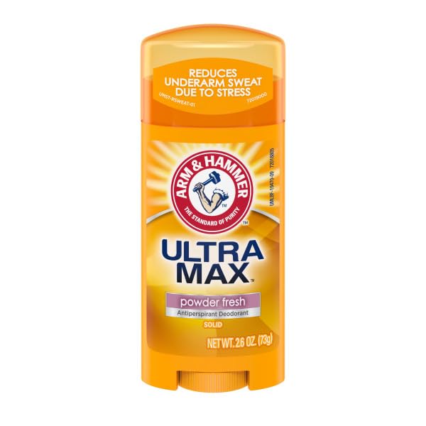 Arm & Hammer Ultramax Anti-Perspirant Deodorant Solid – Powder Fresh, 2.6 oz (Pack of 6)