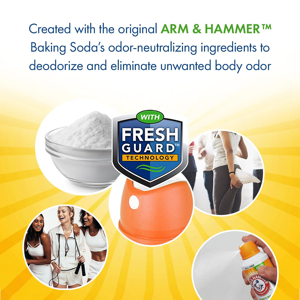 Arm & Hammer Invisible Body Powder Spray – Talc-Free, Clear Odor & Sweat Control (7 oz, 3 Pack)