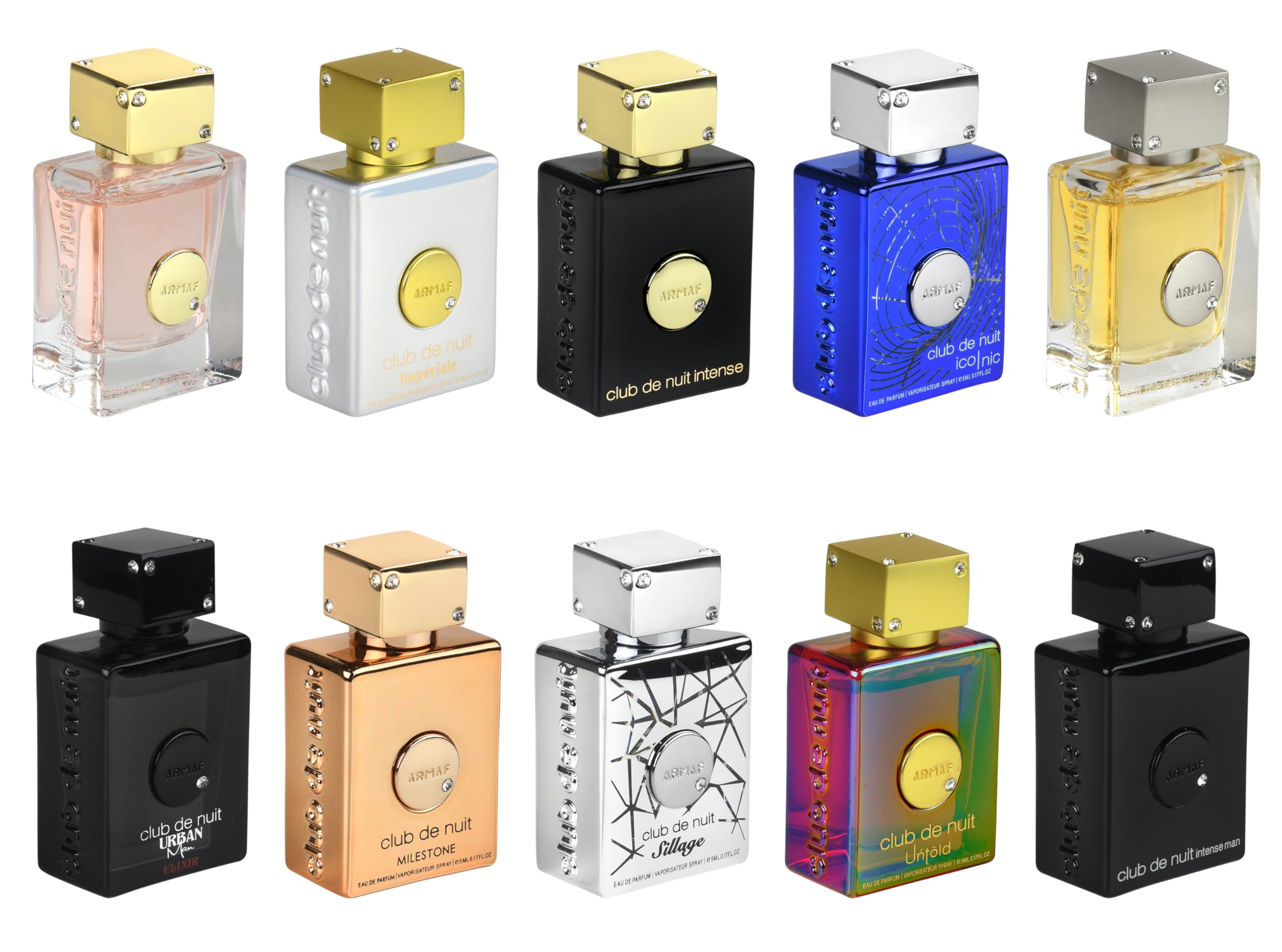 Armaf Club de Nuit Parfum Mini Set – 10 Fragrance Minis for Men & Women