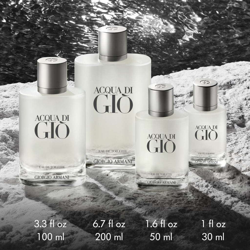 Armani Beauty Acqua di Gio Eau de Toilette Set for Men – Full Size 1.7 oz & Travel Size 0.5 oz