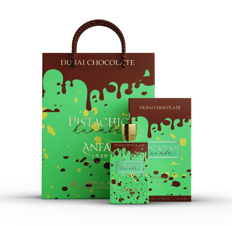 AROMA CONCEPTS Dubai Chocolate Perfume – Pistachio Kunafa Fragrance EDP 2.7 Fl Oz | Unisex Gourmand Scent