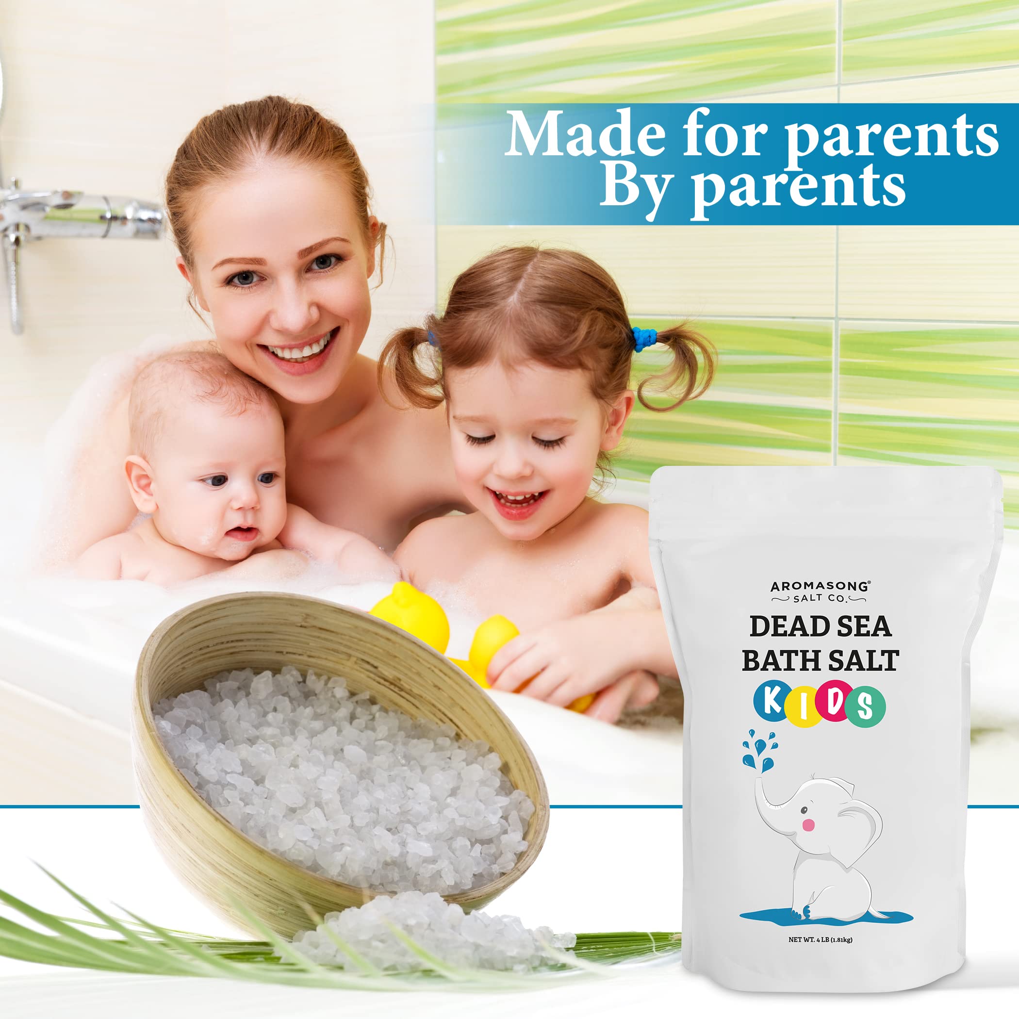 Aromasong Dead Sea Salt for Kids Bath Soak – 19 Lbs Bulk, Fine Grain, 100% Pure & Natural