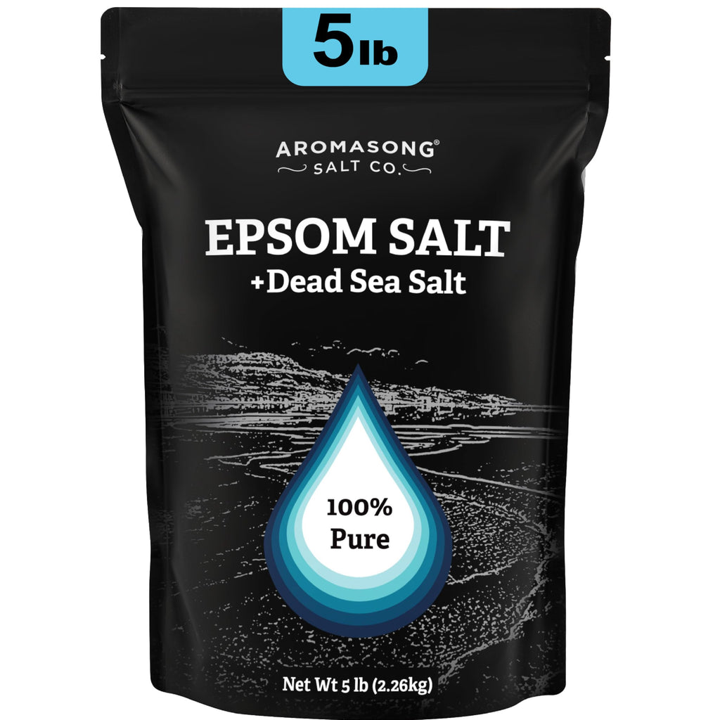 Aromasong Epsom Salt with Dead Sea Salt – 5 lb Bath Salt for Foot & Muscle Soaks