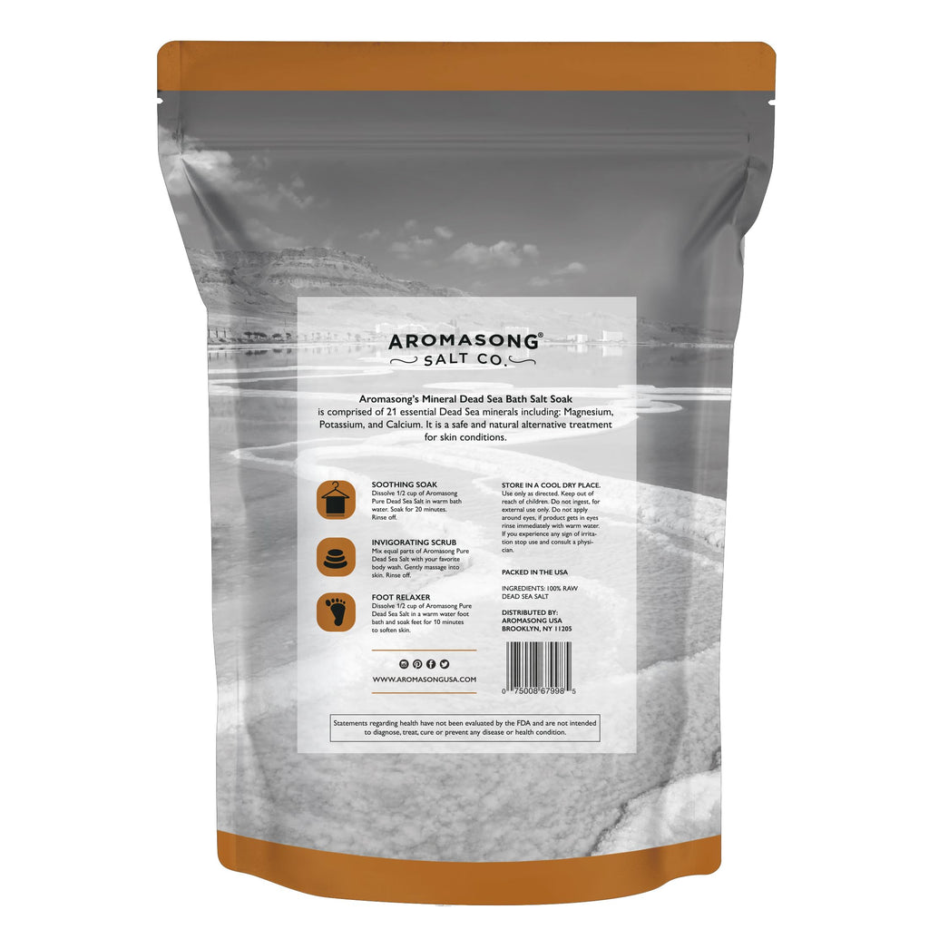 Aromasong Raw Dead Sea Bath Salt – 19 lb Bulk with Dead Sea Mud
