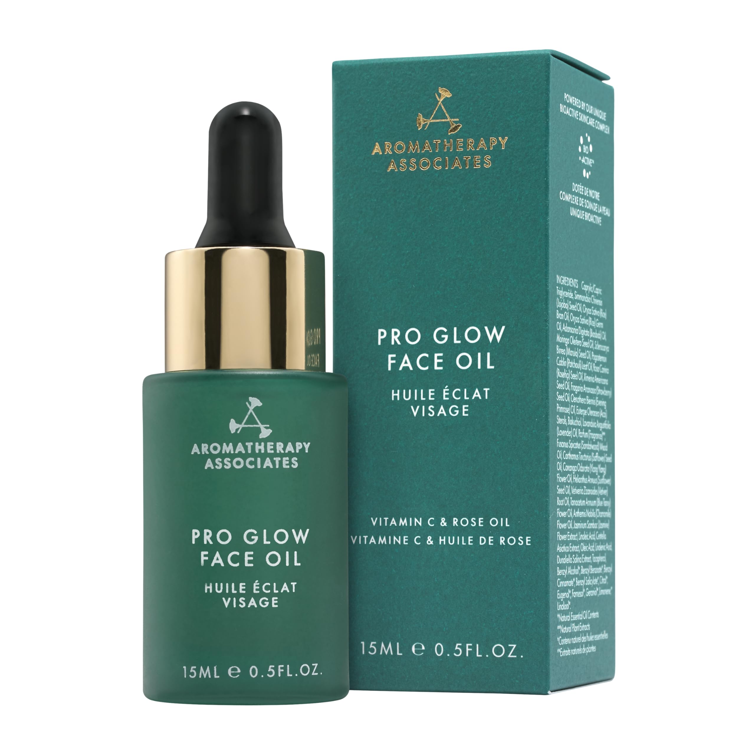 Aromatherapy Associates Pro Glow Face Oil – Rose, Geranium & Frankincense, Hydrating Radiance
