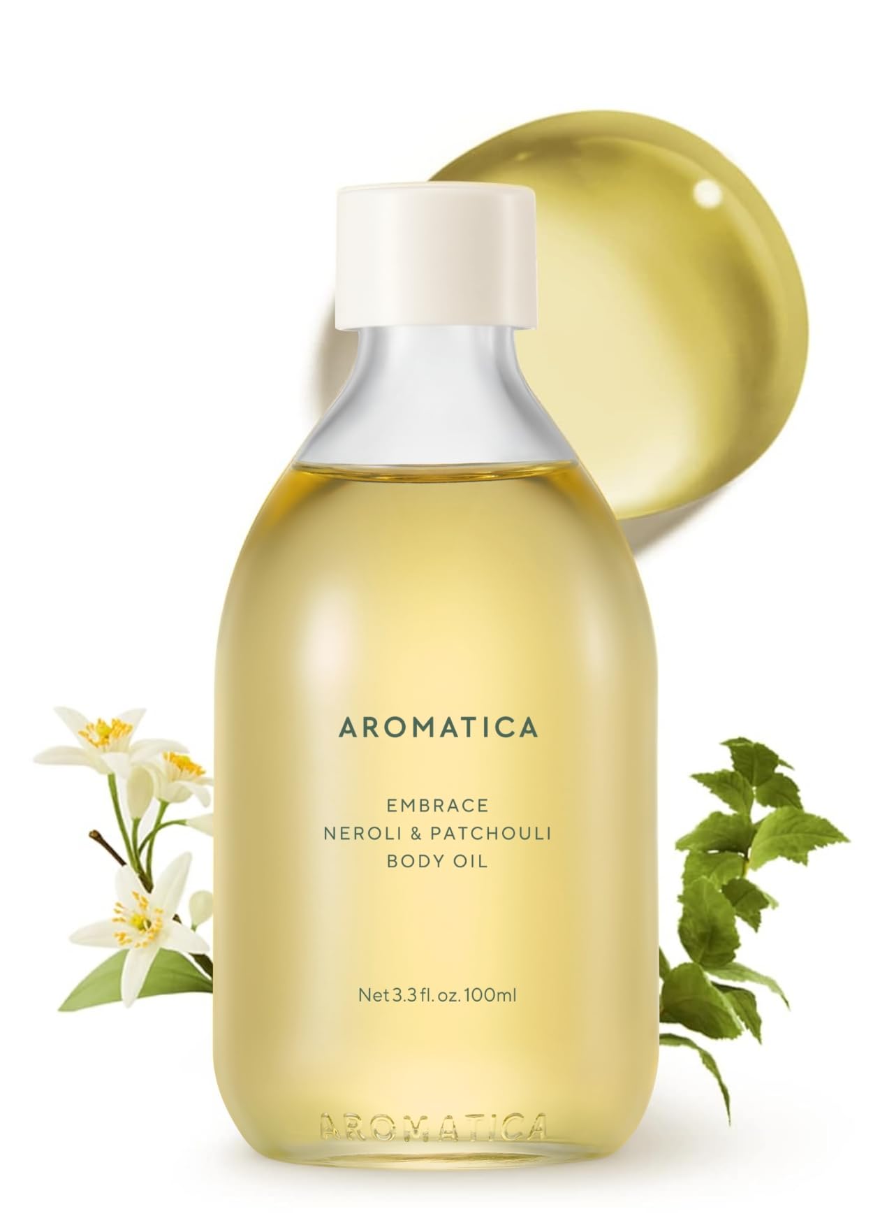 AROMATICA Embrace Body Oil – Patchouli & Neroli, Non-Greasy Aromatherapy Moisturizer 3.38 fl oz