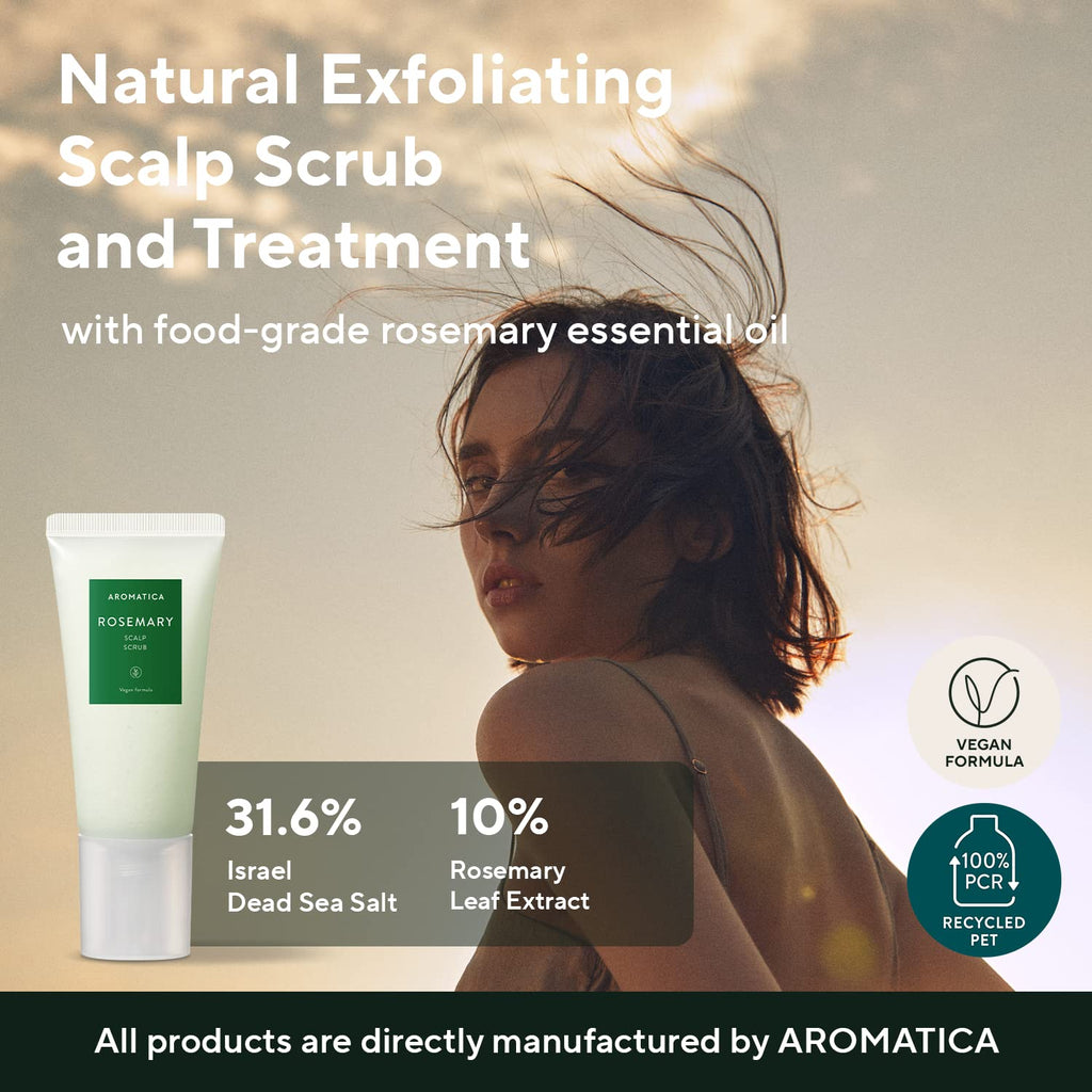 AROMATICA Rosemary Root Enhancer & Scalp Scrub Set | Korean Hair Care