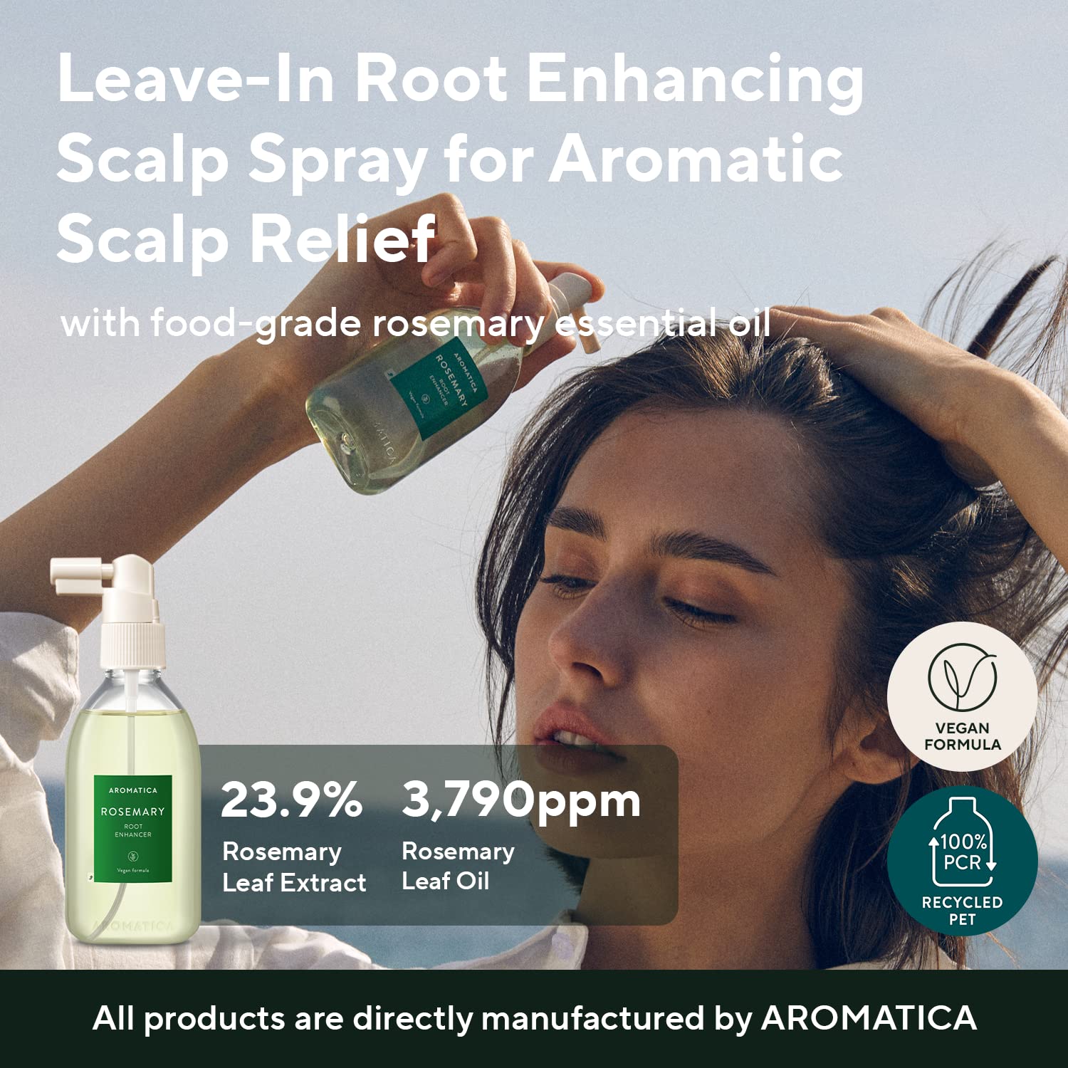 AROMATICA Rosemary Root Enhancer & Scalp Scrub Set | Korean Hair Care