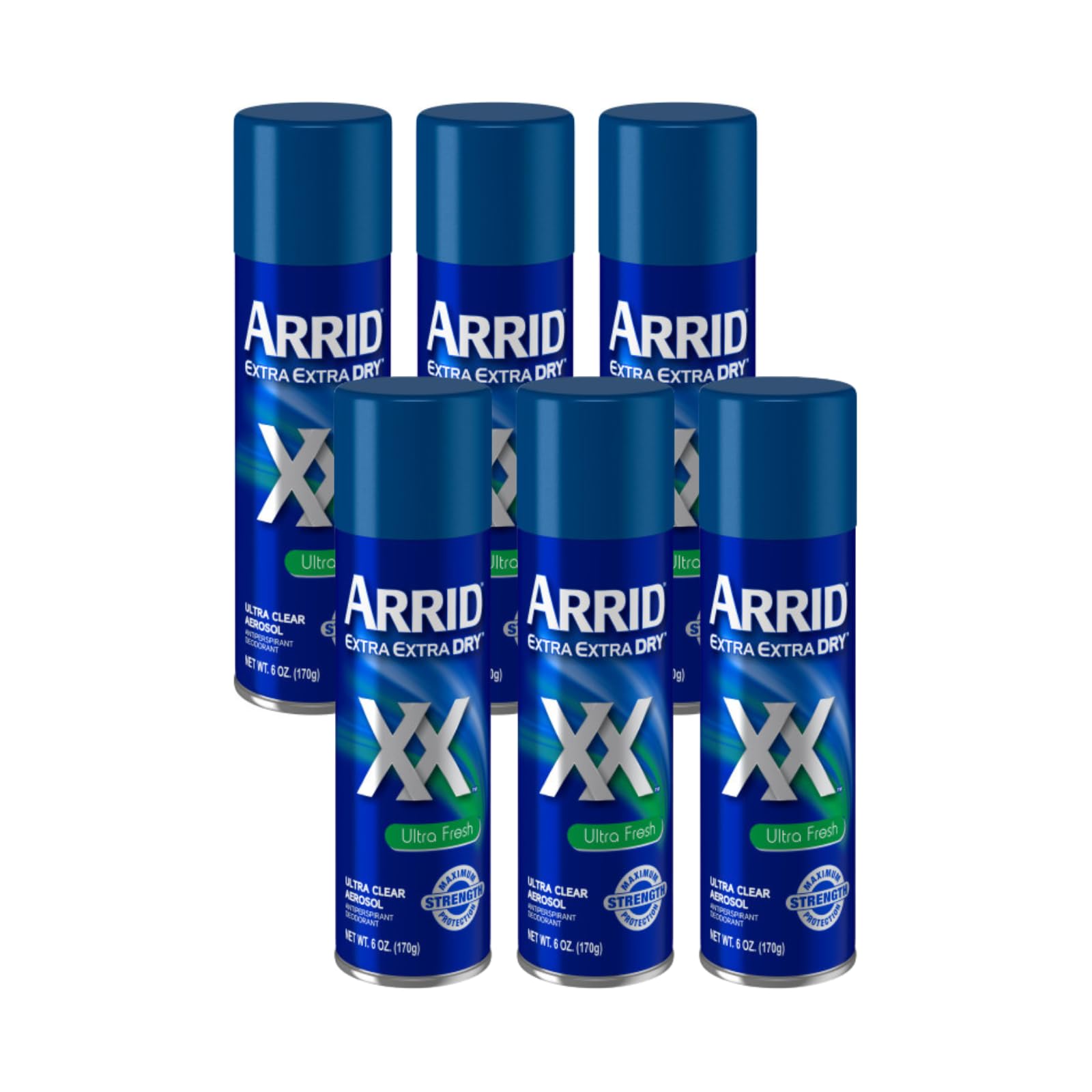 Arrid XX Extra Extra Dry Ultra Clear Aerosol – Ultra Fresh, 6 oz Pack of 6