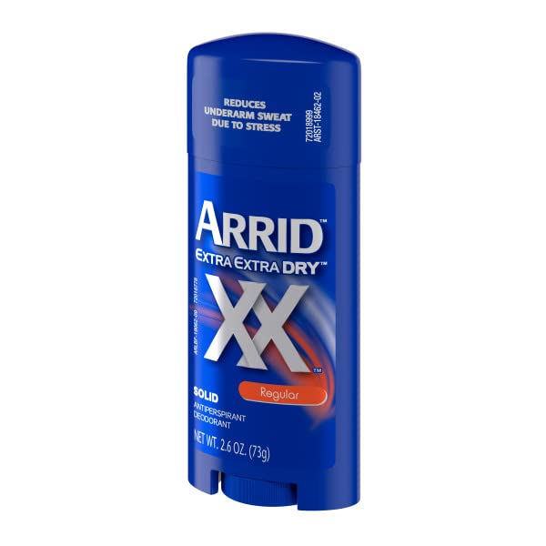 Arrid XX Extra Extra Dry Solid Antiperspirant Deodorant – Regular, 2.6 oz, Pack of 6