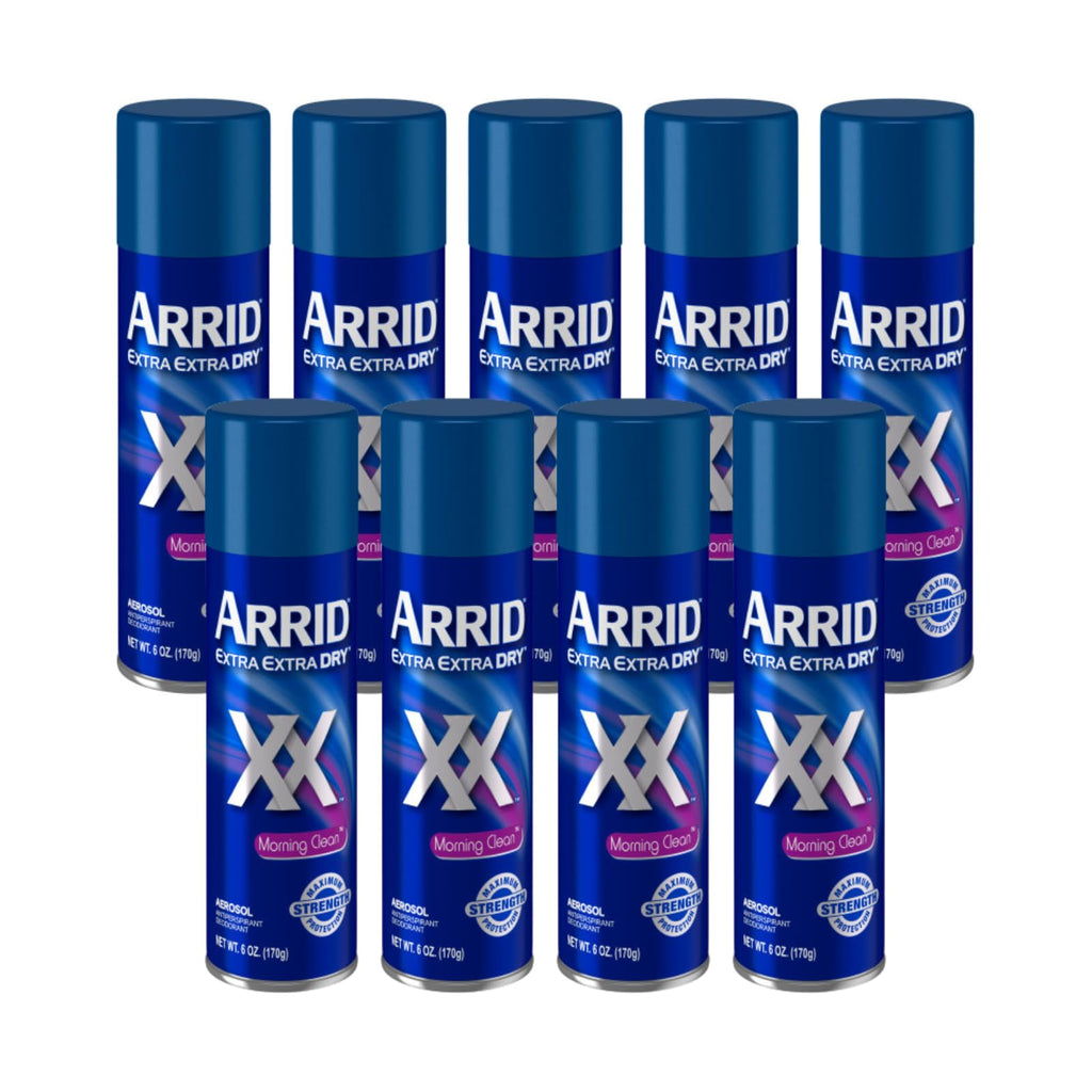 ARRID XX Morning Clean Anti-Perspirant Deodorant Spray – 6 oz (Pack of 9) | Maximum Strength Dryness & Freshness