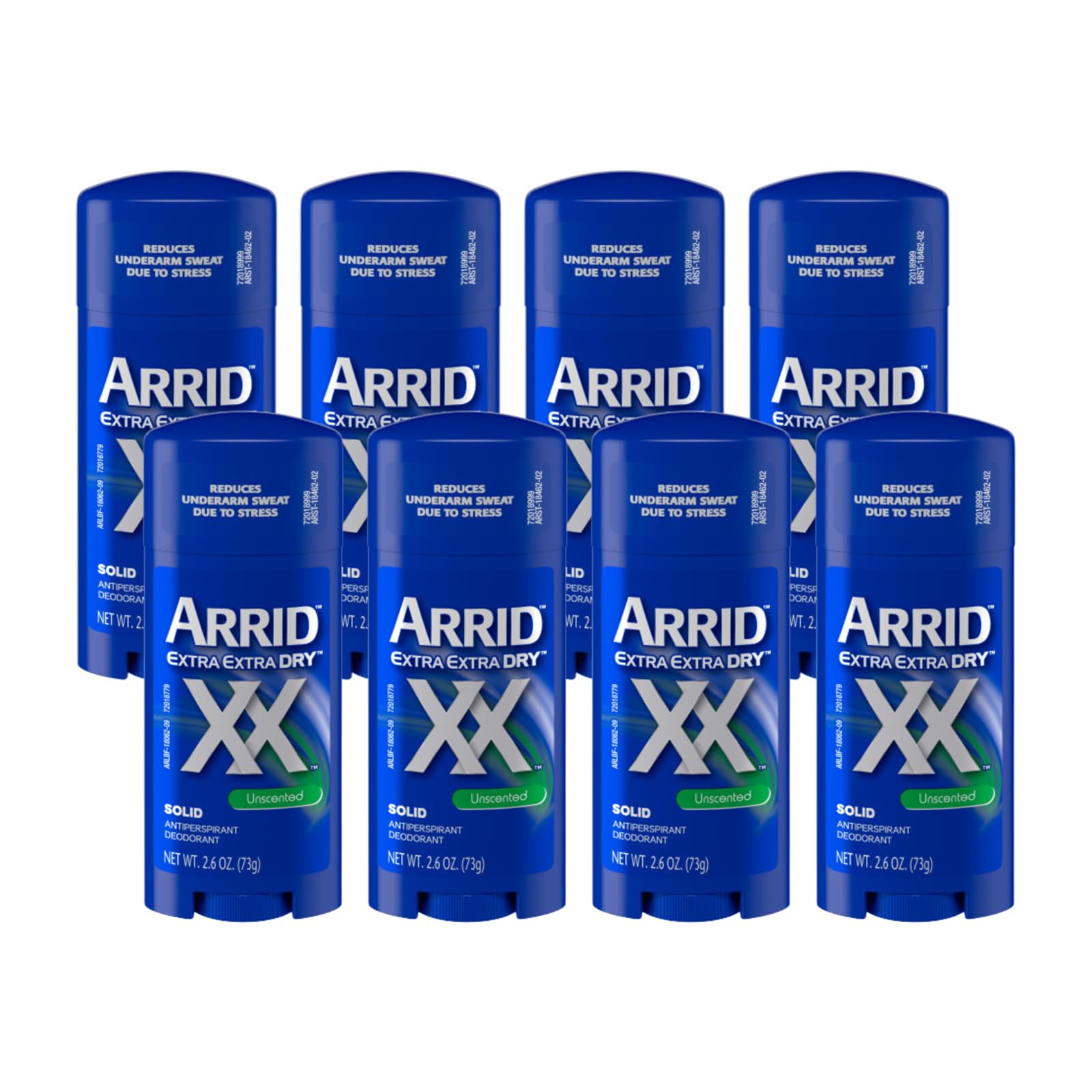 ARRID XX Solid Unscented Anti-Perspirant Deodorant 2.6 oz - Pack of 8