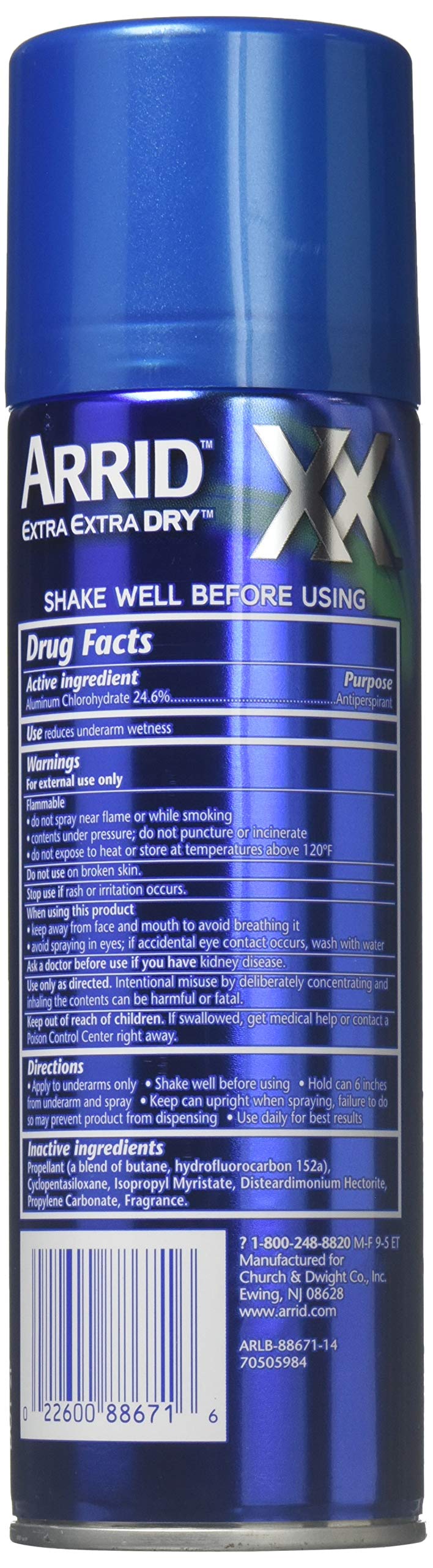 Arrid XX Ultra Clear Anti-Perspirant Deodorant Spray – Ultra Fresh, 6 oz (Pack of 10)