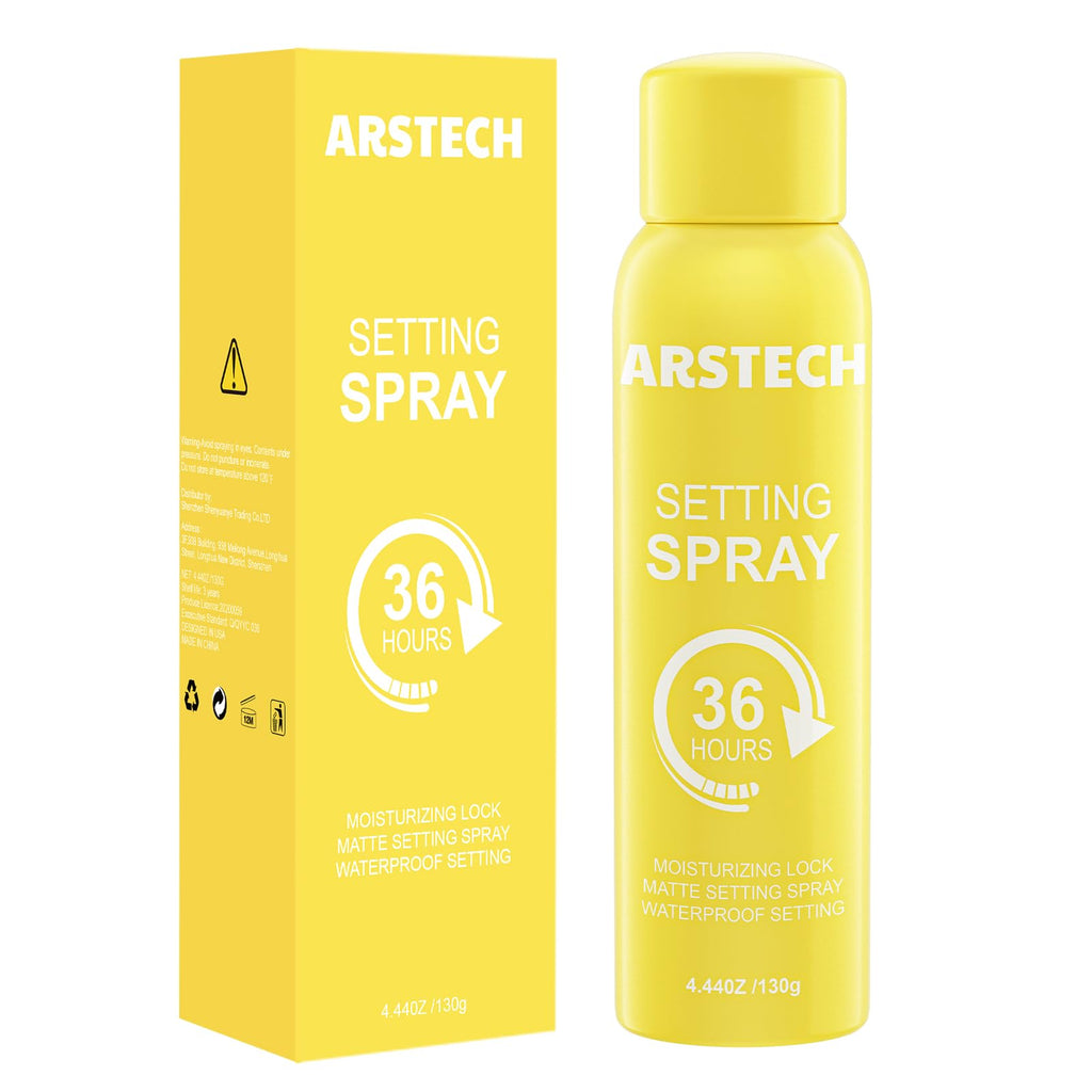 Arstech Setting Spray for Makeup – 36HR Wear, Vitamin C, Ultra-Fine Mist, Dewy Finish