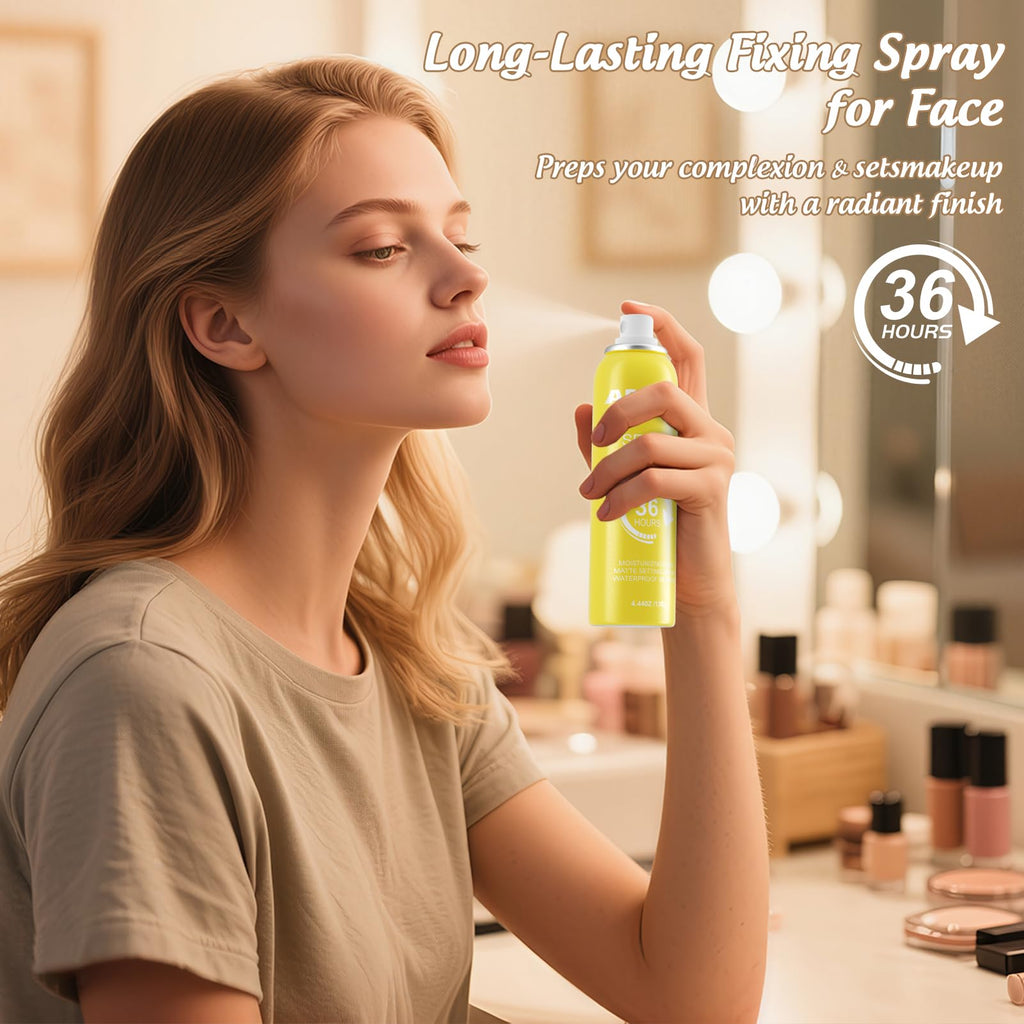 Arstech Setting Spray for Makeup – 36HR Wear, Vitamin C, Ultra-Fine Mist, Dewy Finish