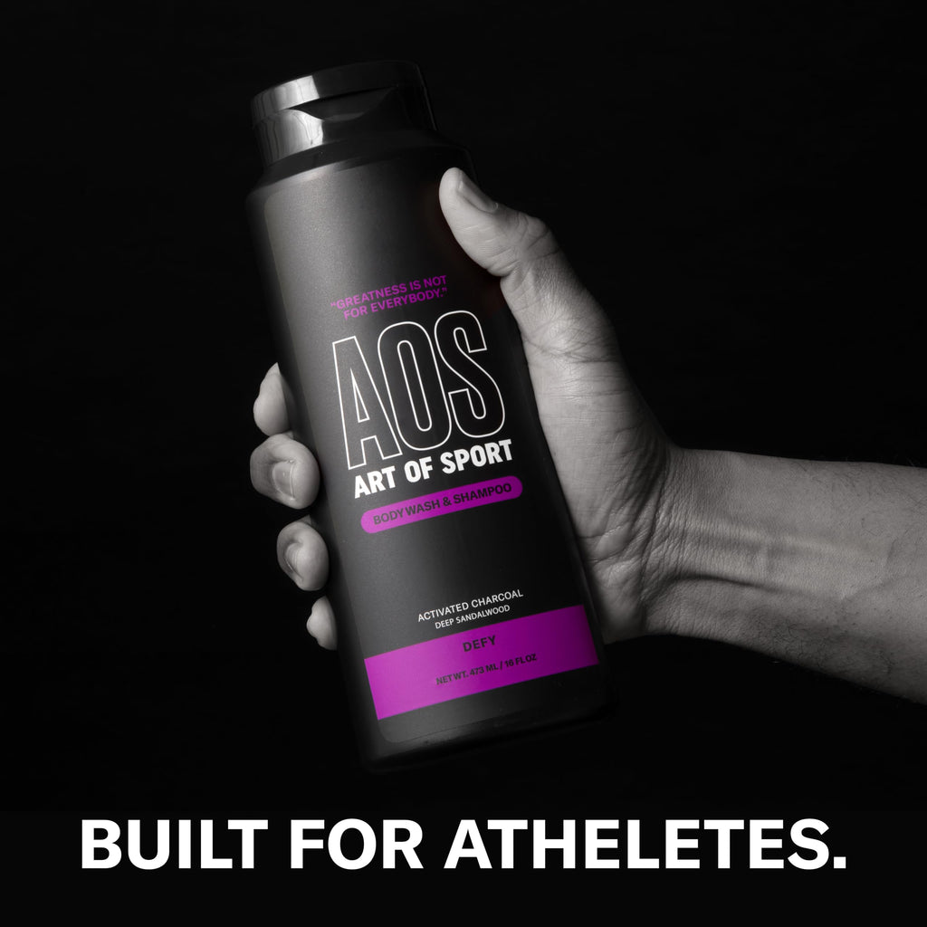 Art of Sport Men's 2-in-1 Body Wash & Shampoo with Activated Charcoal – Defy Scent, Sandalwood | 16 fl oz (Pack of 2)