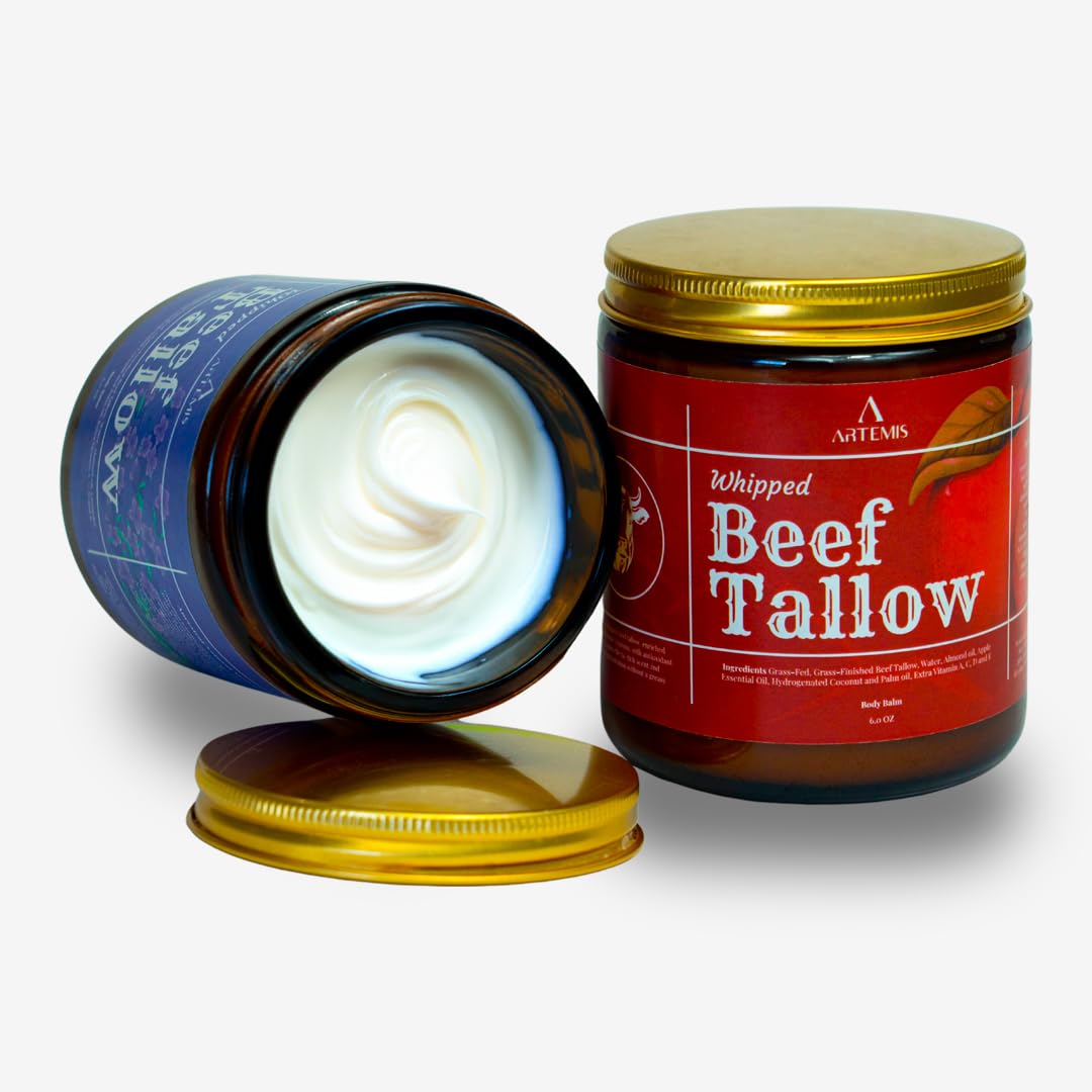 Artemis Beef Tallow Balm for Skin – Grass-Fed Moisturizer, 6 oz