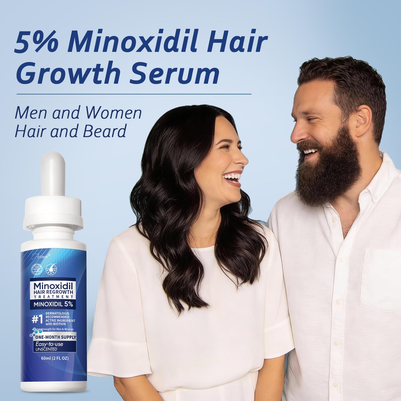 Artimore 5% Minoxidil Hair Growth Serum for Men & Women – Extra Strength, 4 Fl Oz x 2 Bottles