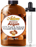 Artizen Moroccan Argan Oil – 4 oz Pure, Fragrance-Free, UV-Protected Glass Bottle