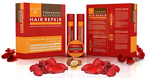 Arvazallia Advanced Hair Repair System — Sulfate-Free Shampoo, Conditioner & Deep Mask with Argan & Macadamia Oil
