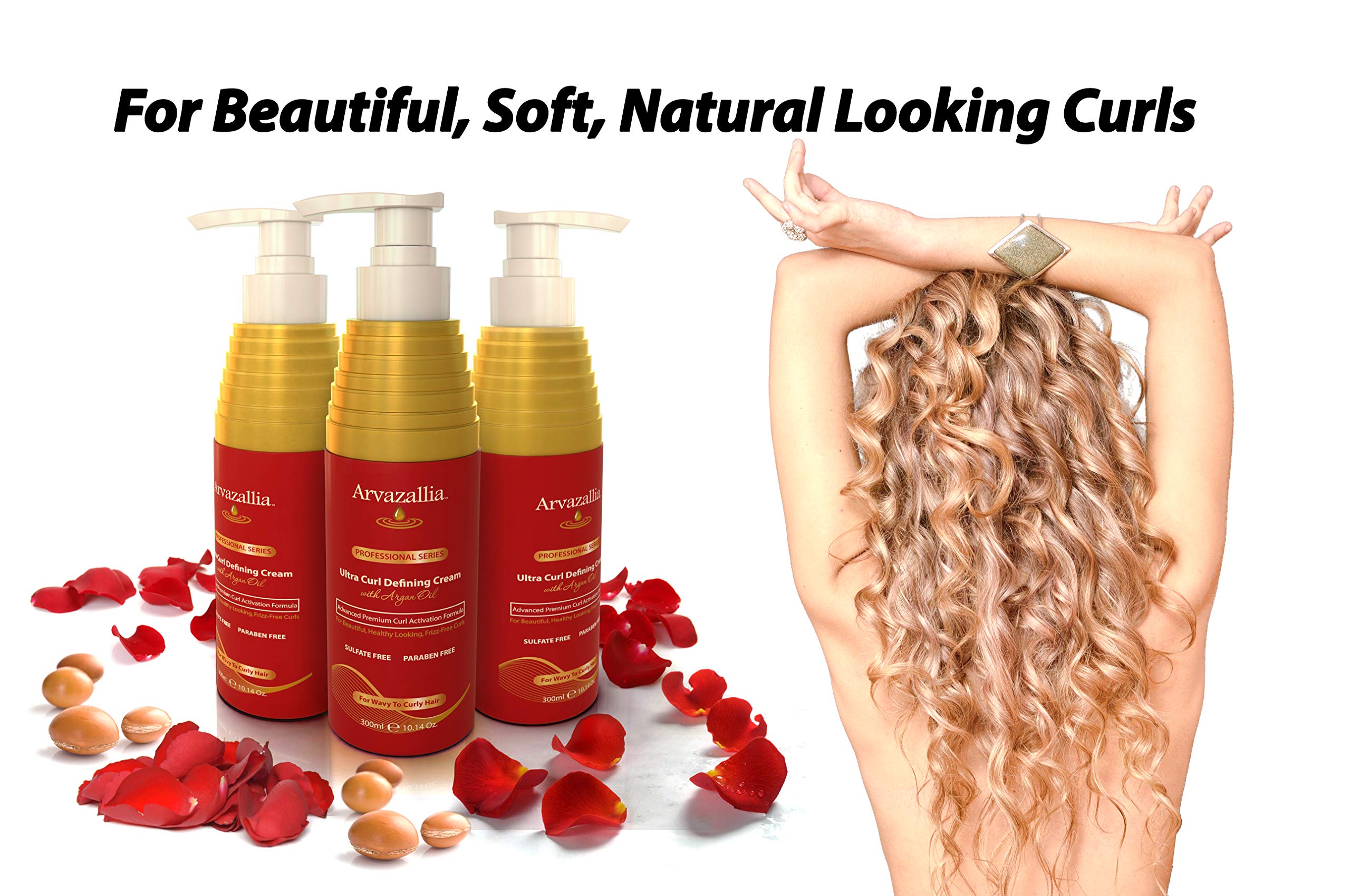 Arvazallia Ultra Curl Defining Cream with Argan Oil for Wavy & Curly Hair