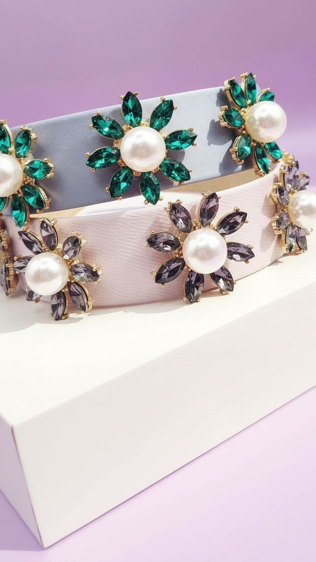 Women’s Jeweled Flower Statement Headband & Hair Band