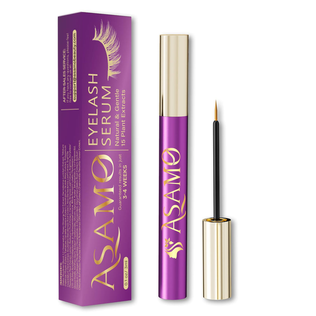 ASAMO Eyelash Growth Serum | 15 Botanical Extracts, Oil-Free & Hypoallergenic - 3ml