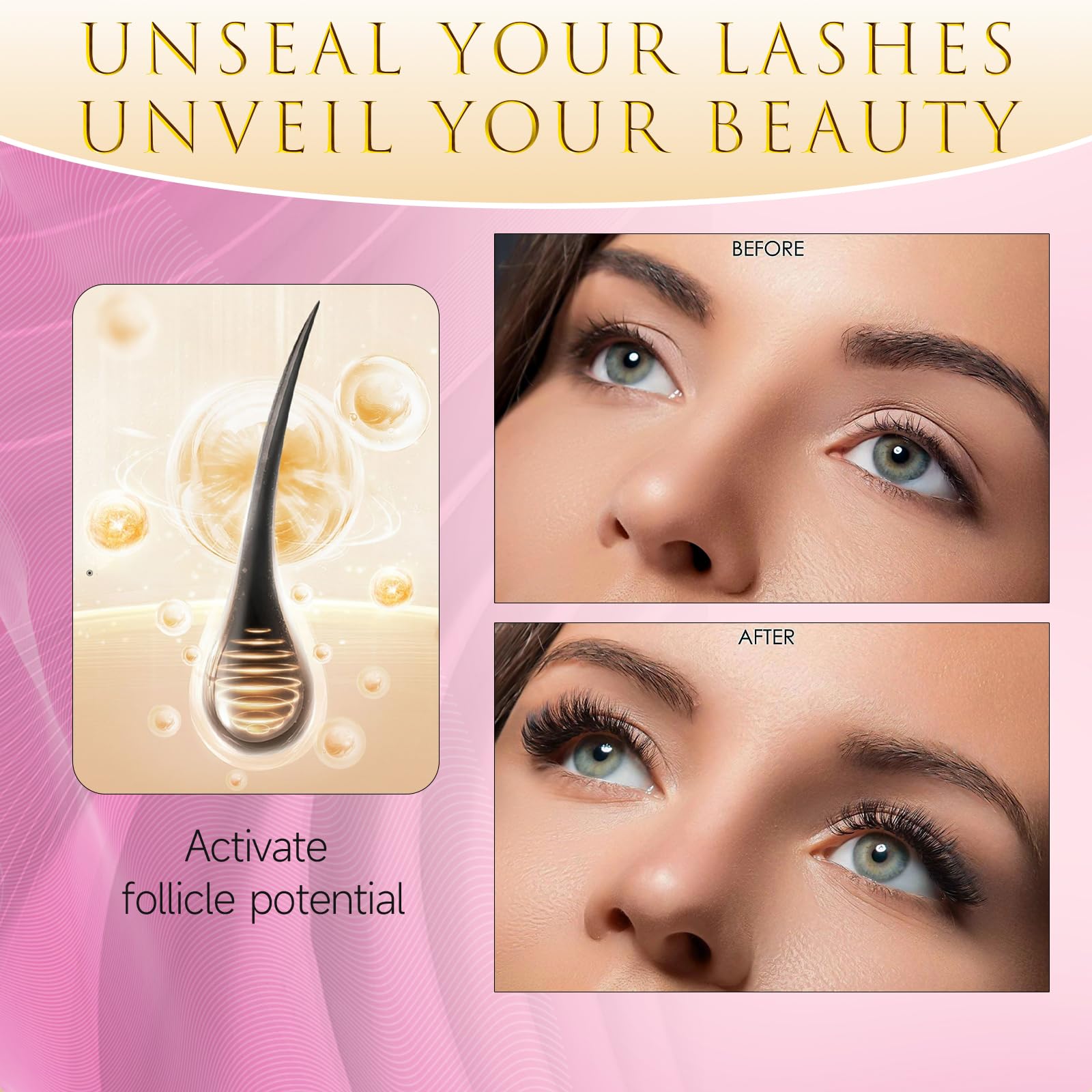 ASAMO Eyelash Growth Serum | 15 Botanical Extracts, Oil-Free & Hypoallergenic - 3ml