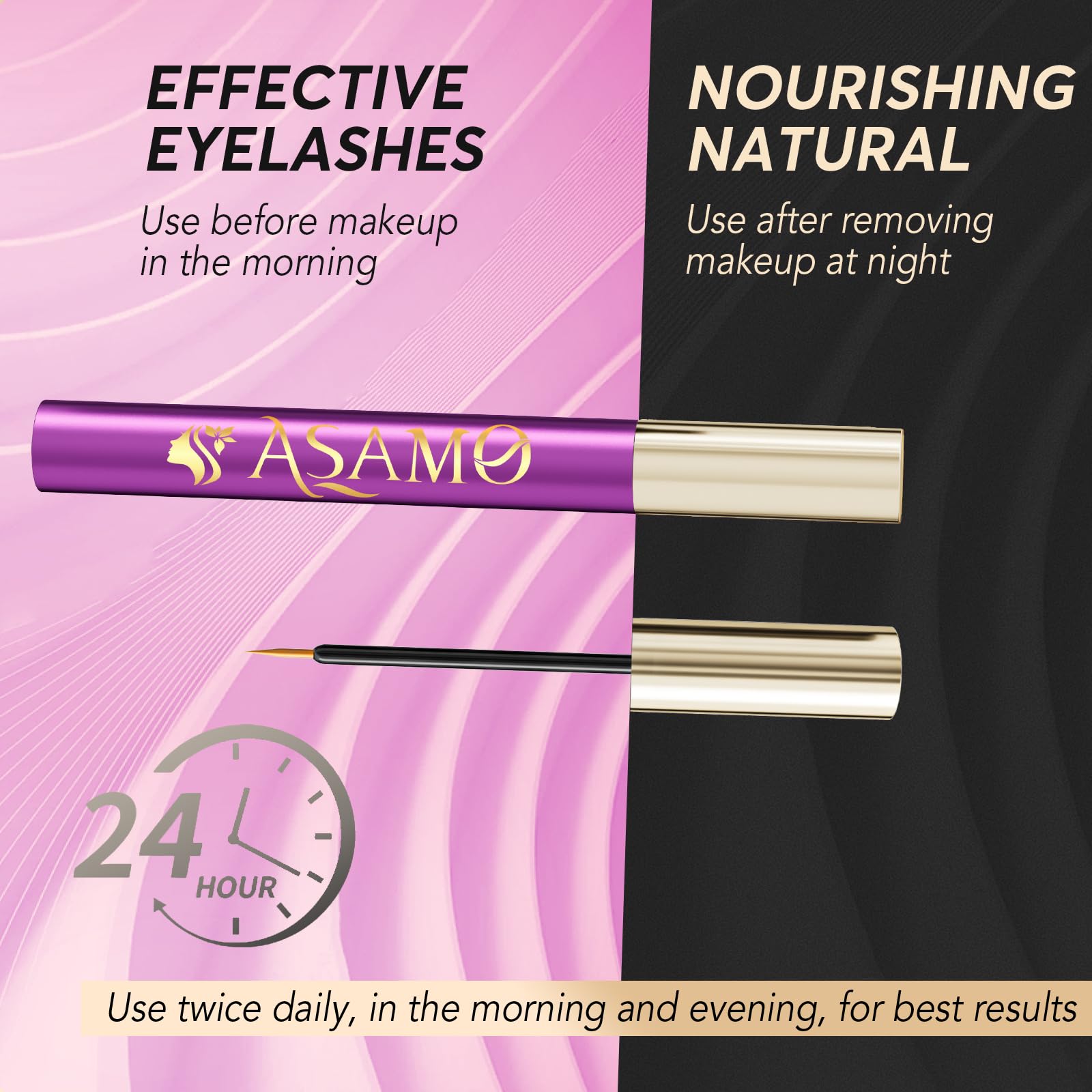 ASAMO Eyelash Growth Serum | 15 Botanical Extracts, Oil-Free & Hypoallergenic - 3ml