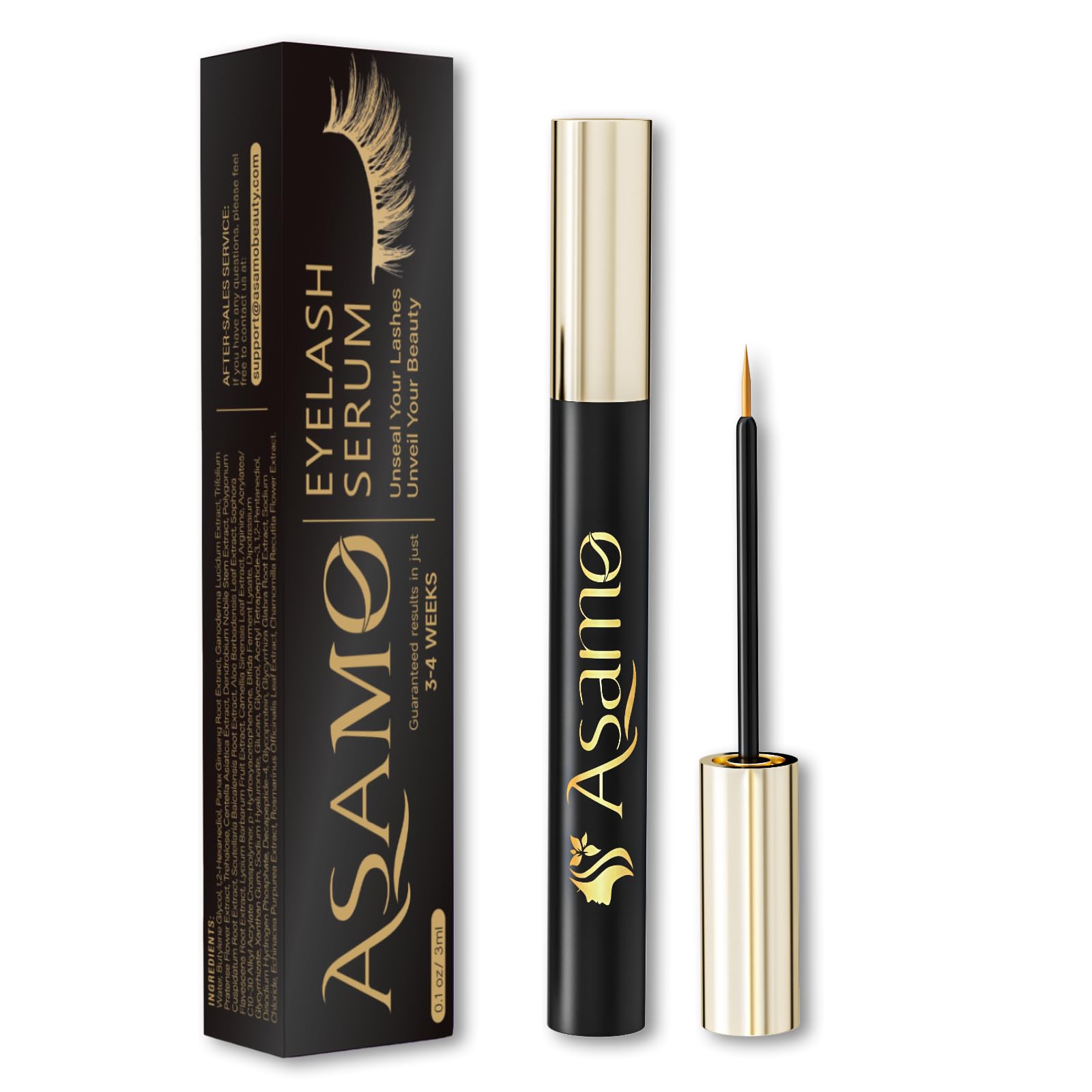ASAMO Eyelash Growth Serum – 15 Plant Extracts for Longer Lashes