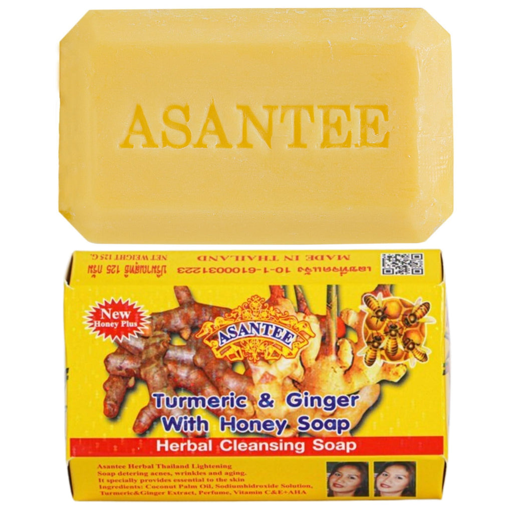 ASANTEE Turmeric & Ginger With Honey Soap (Pack of 3) – Soft Skin, Long-Lasting Lather