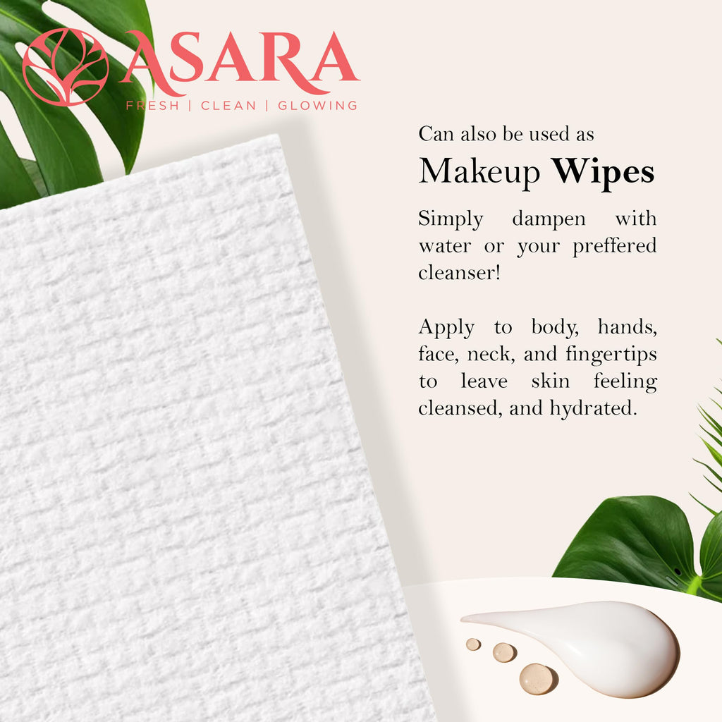 ASARA NEW YORK PROBIOTIC SKIN SCIENCE Clean Face Towels XL – Water-Activated Makeup Remover Wipes