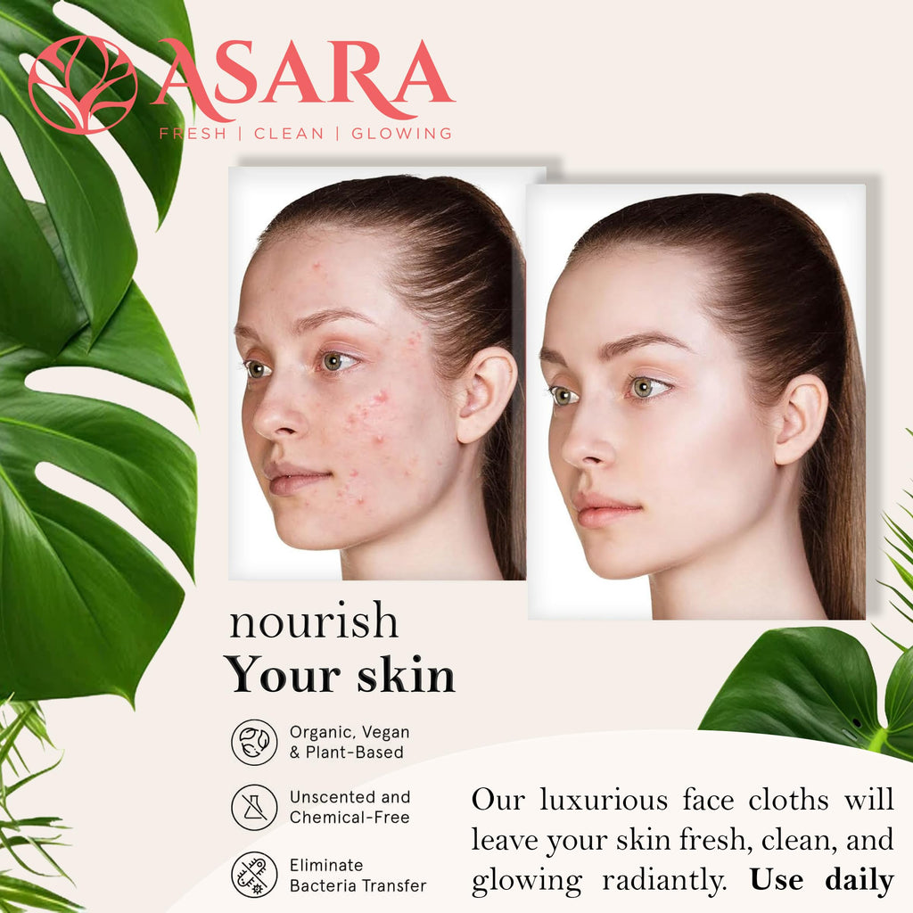 ASARA Clean Face Towels XL Wipes – Water-Activated Makeup Remover for Sensitive Skin | Organic Vegan Biodegradable (104 Count) | by ASARA