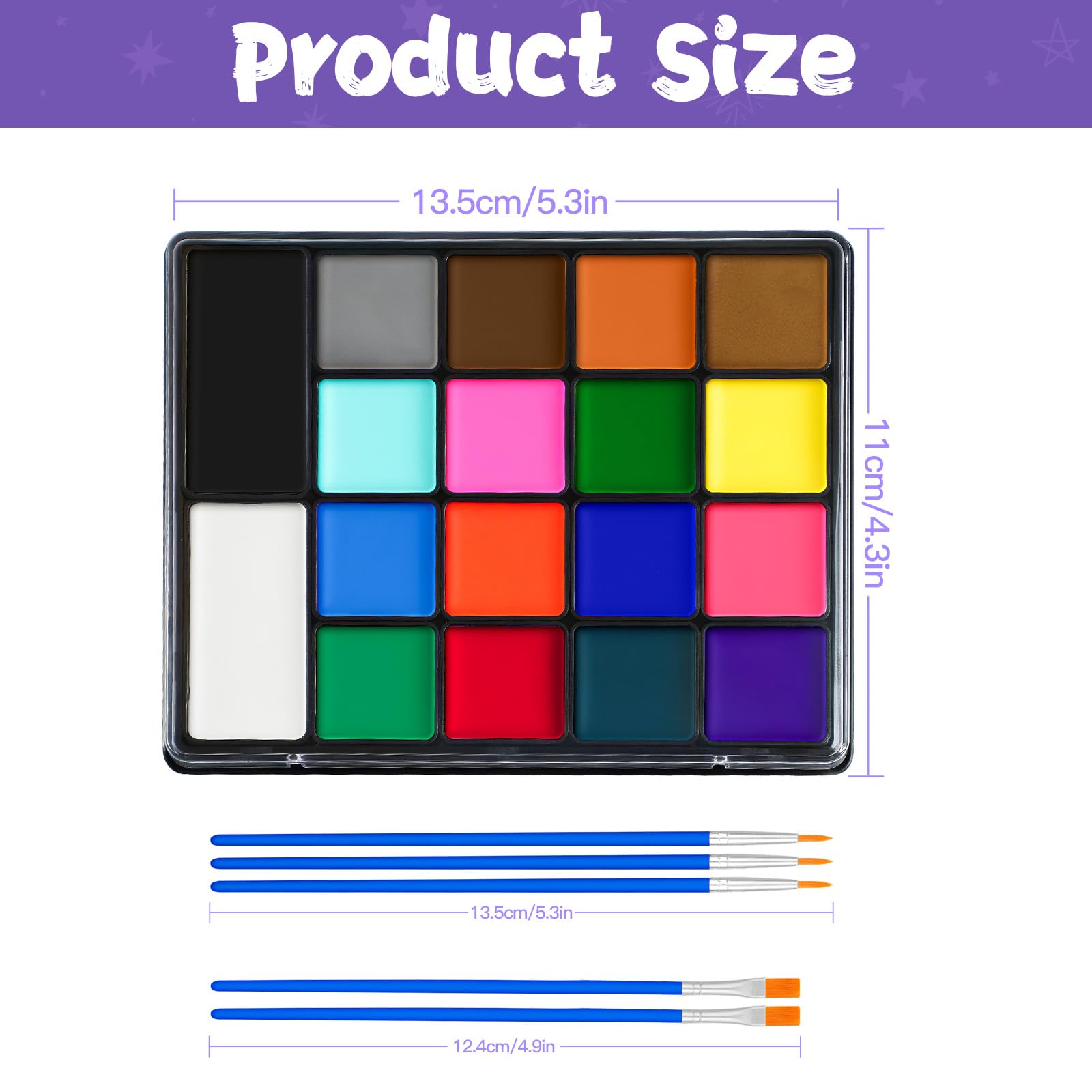 Asddage Face Painting Kit for Kids — 18 Colors, Brushes & 30 Stencils