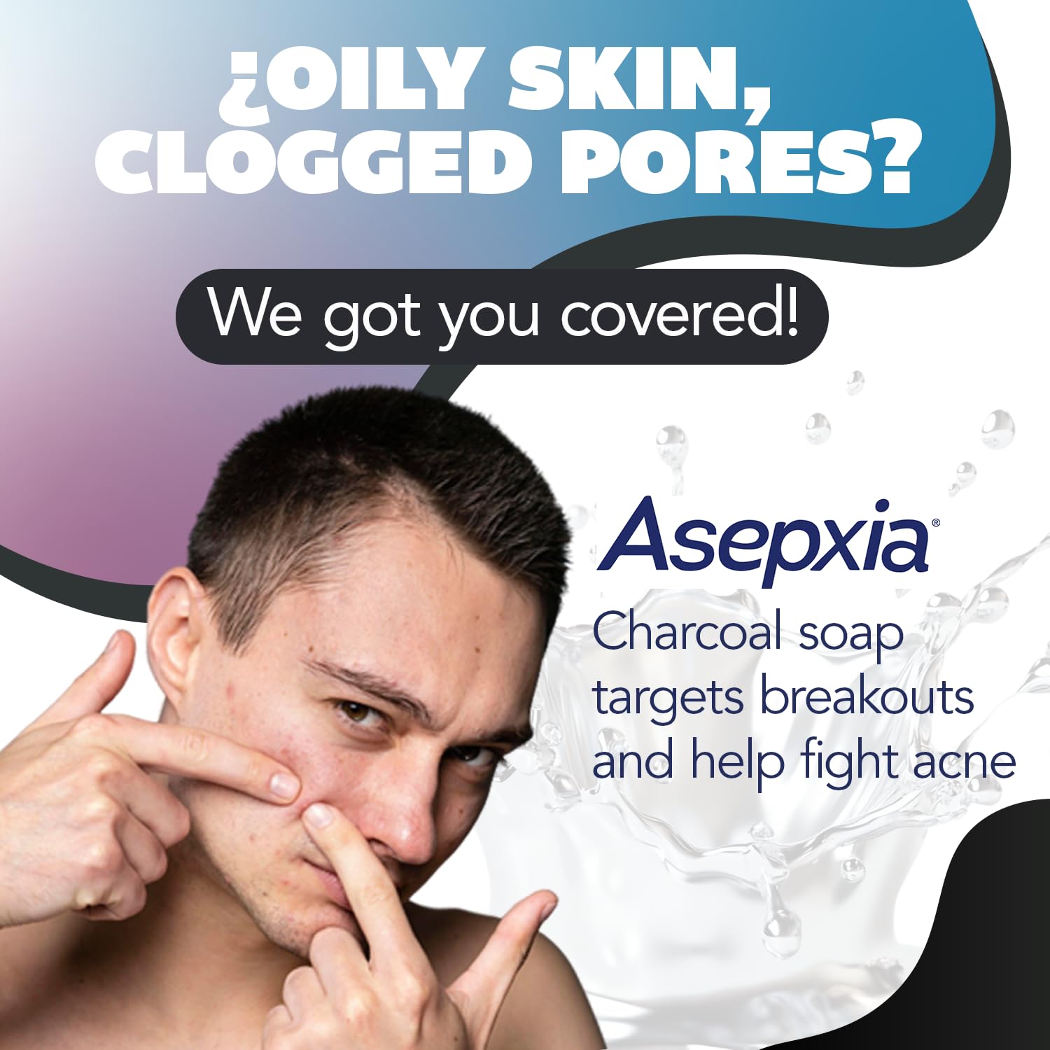 Asepxia Salicylic Acid & Activated Charcoal Bar Soap – Acne Treatment, Deep Cleansing Facial Cleanser, 4 Oz, 5-Pack