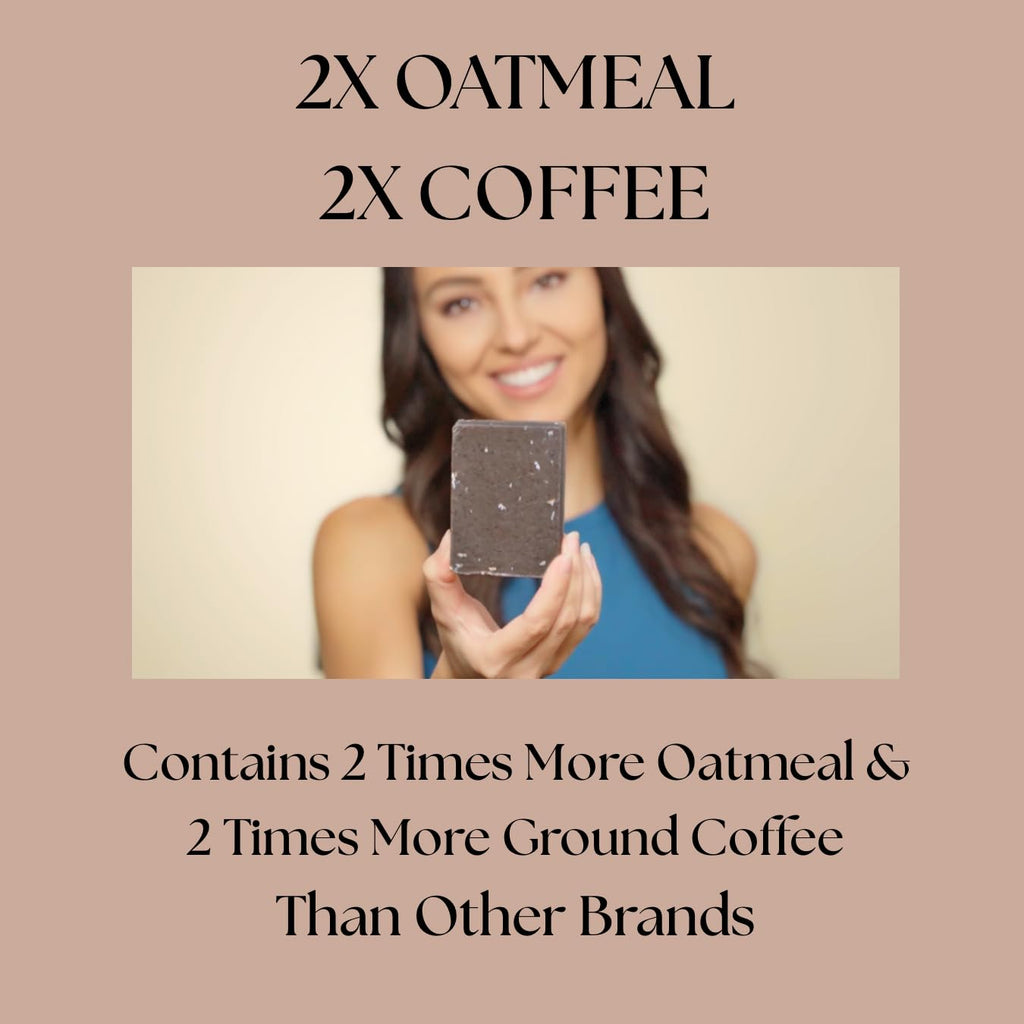 Aspen Kay Naturals Coffee & Oatmeal Exfoliating Soap – Organic Shea Butter & Essential Oils (2 Pack)