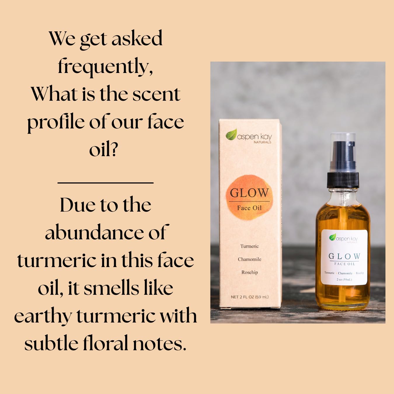Aspen Kay Naturals Glow Turmeric & Rosehip Face Oil | Natural & Organic Serum 2 oz