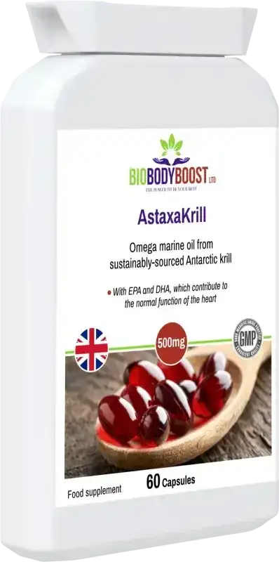 AstaxaKrill Antarctic Krill Oil Capsules | Omega & Antioxidant UK