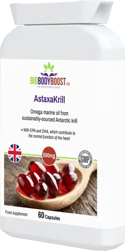 AstaxaKrill Antarctic Krill Oil Capsules | Omega & Antioxidant UK