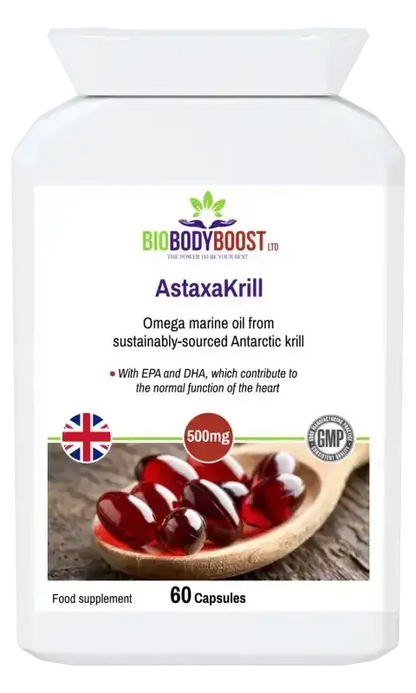 AstaxaKrill Antarctic Krill Oil Capsules | Omega & Antioxidant UK