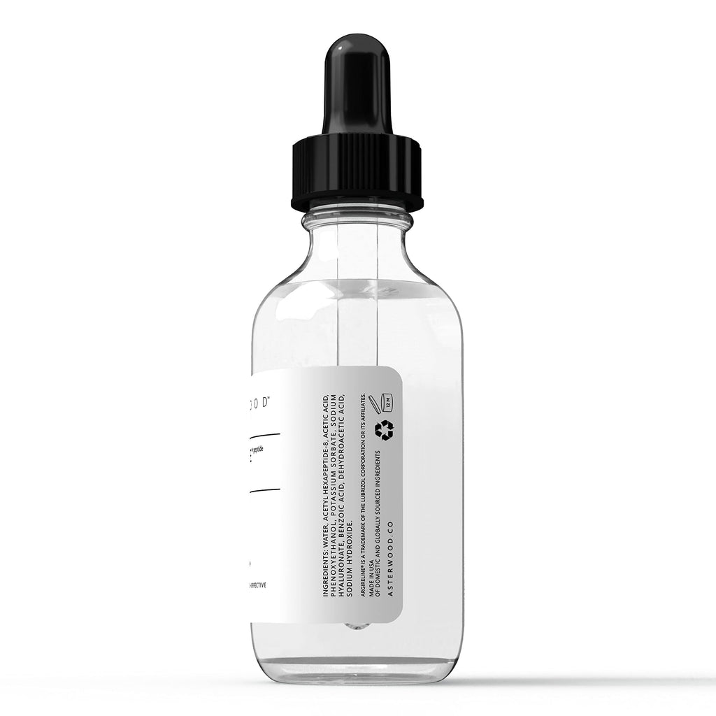 Asterwood Argireline Serum with Hyaluronic Acid – Peptide Serum for Face, Fragrance-Free, 2 oz