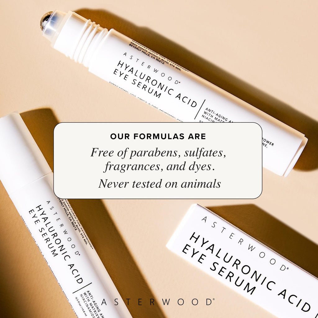 Asterwood Hyaluronic Acid Eye Serum with Matrixyl 3000, Niacinamide & Caffeine – Reduces Undereye Bags, Dark Circles & Fine Lines