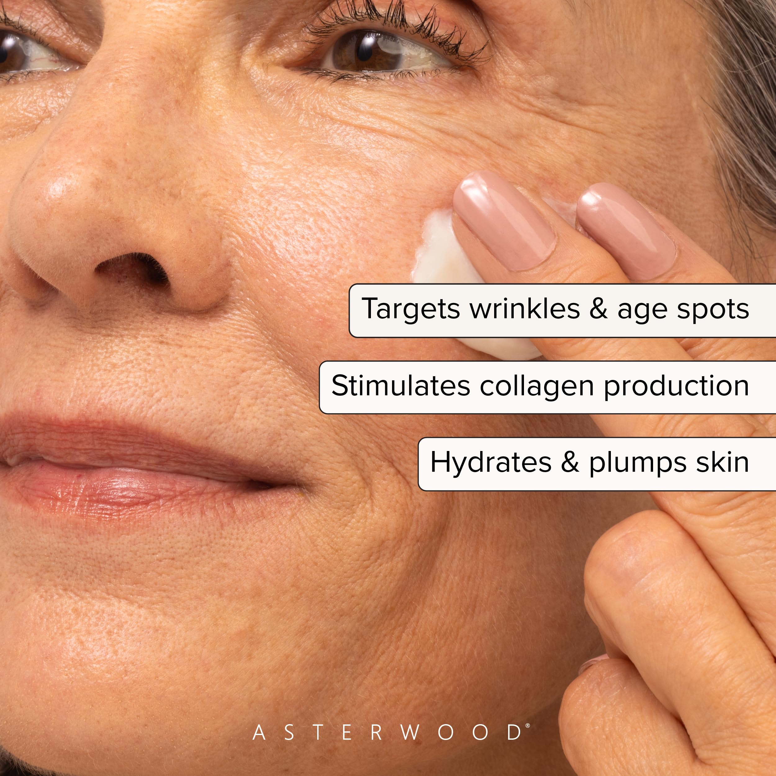 Asterwood Matrixyl 3000 + Argireline + Vitamin C Cream – Fragrance-Free Triple Repair with Hyaluronic Acid (1.7 Fl Oz)