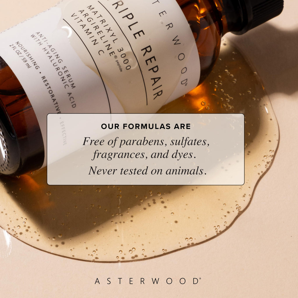 Asterwood Triple Repair Serum | Matrixyl 3000 + Argireline + Vitamin C + Hyaluronic Acid (Fragrance-Free) – 4 Fl Oz