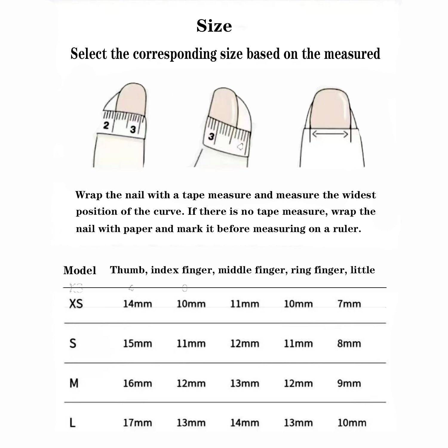 Handmade White French Press-On Nails with Flower Designs – Short Square Stick-On Nails (Size S)